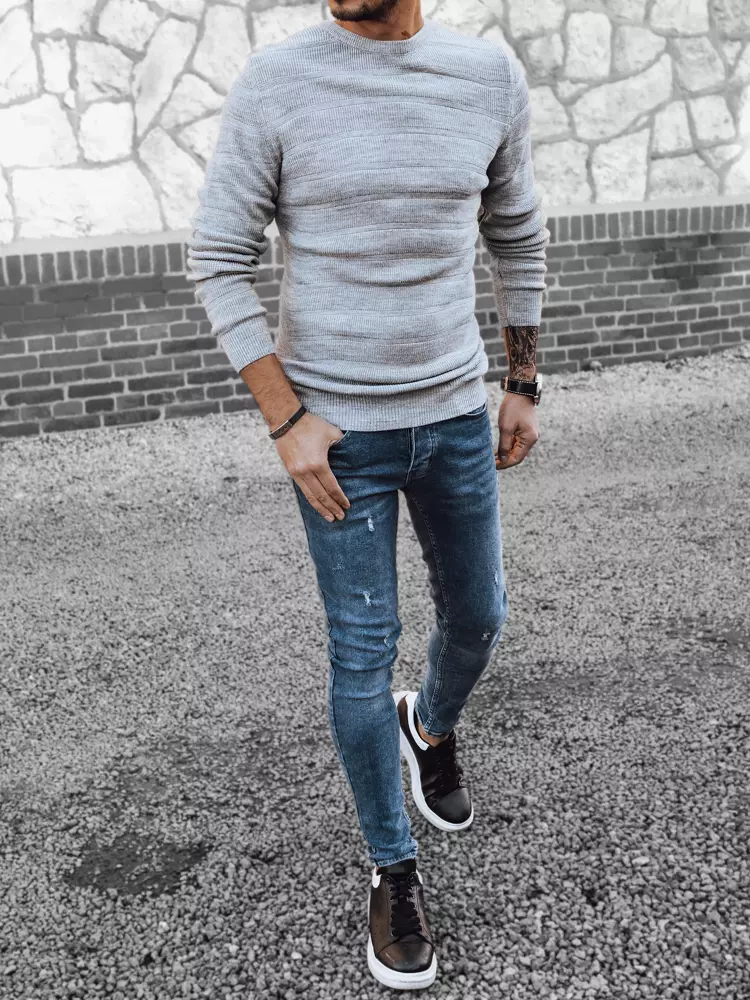 Men's light gray sweater Dstreet