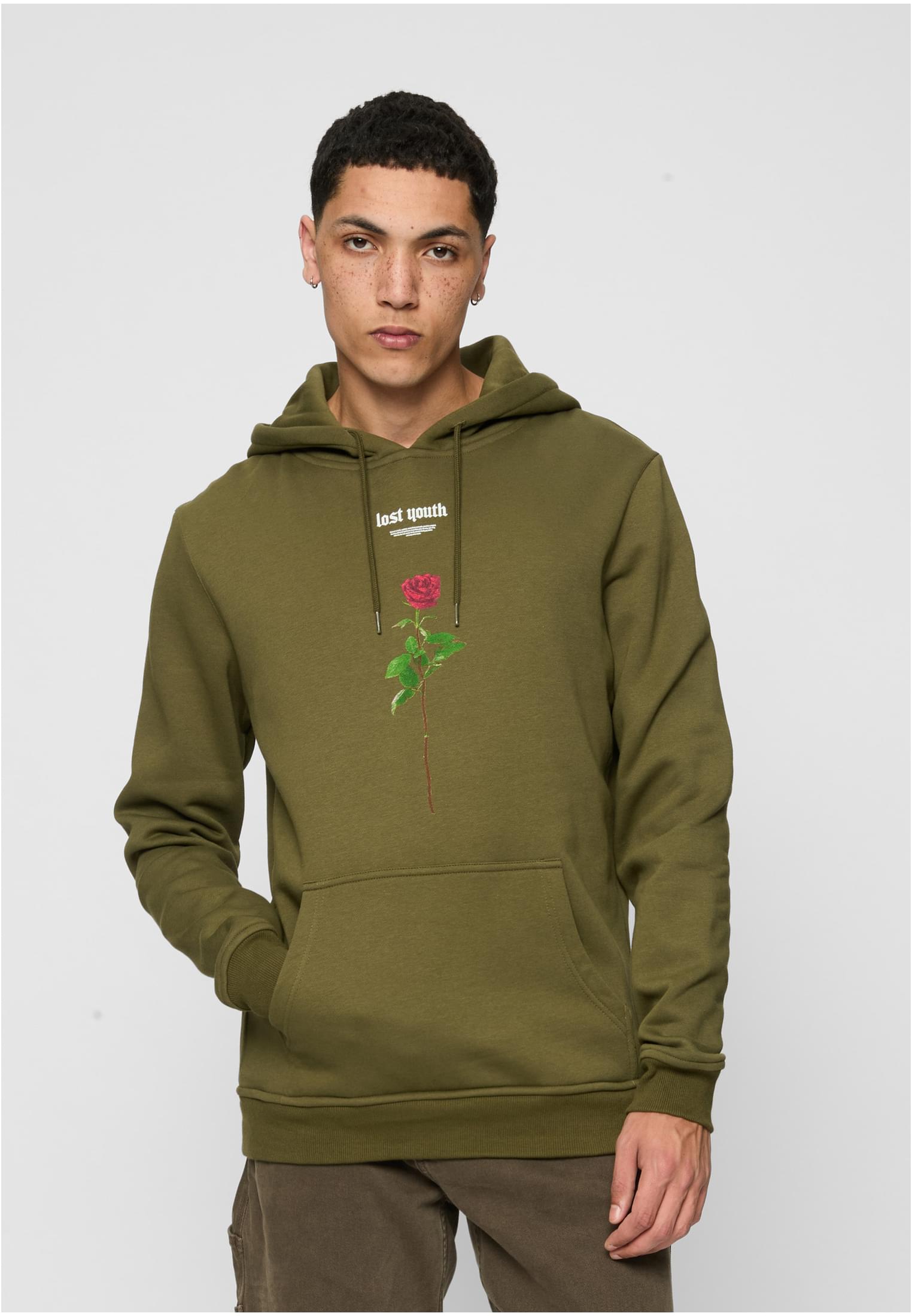 Lost Youth Rose Hoody Olive