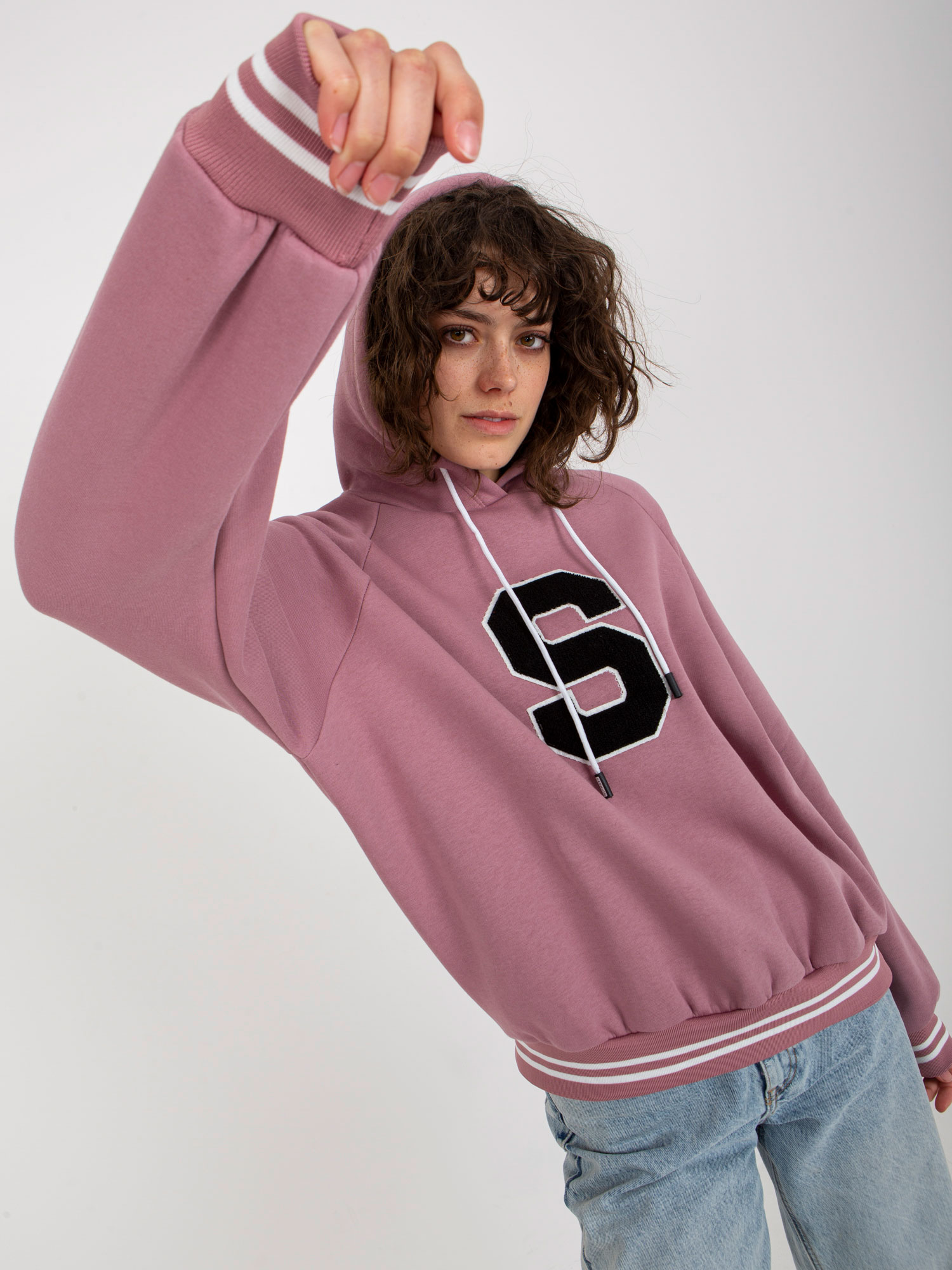 Dusty Pink Hoodie With Patch