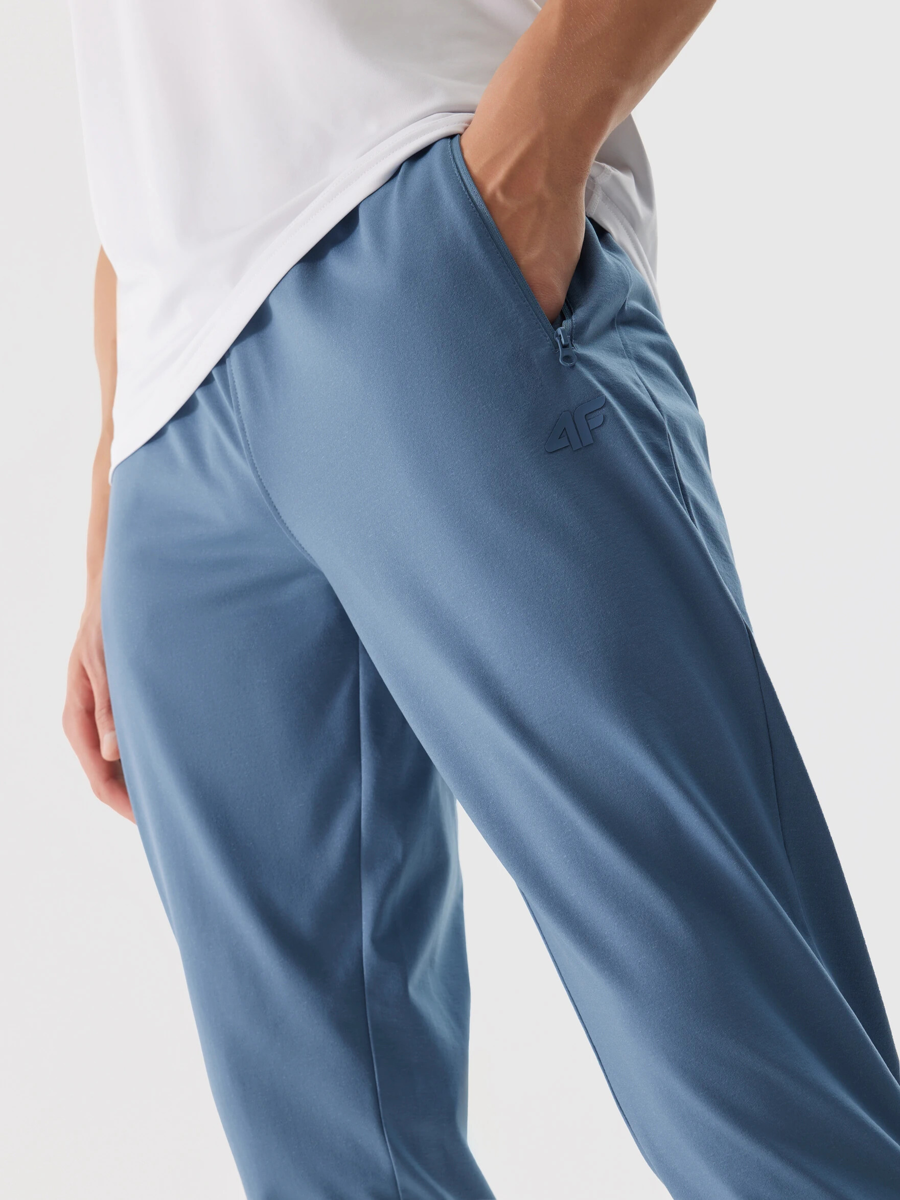 Men&#039;s quick-drying sports pants 4F - denim