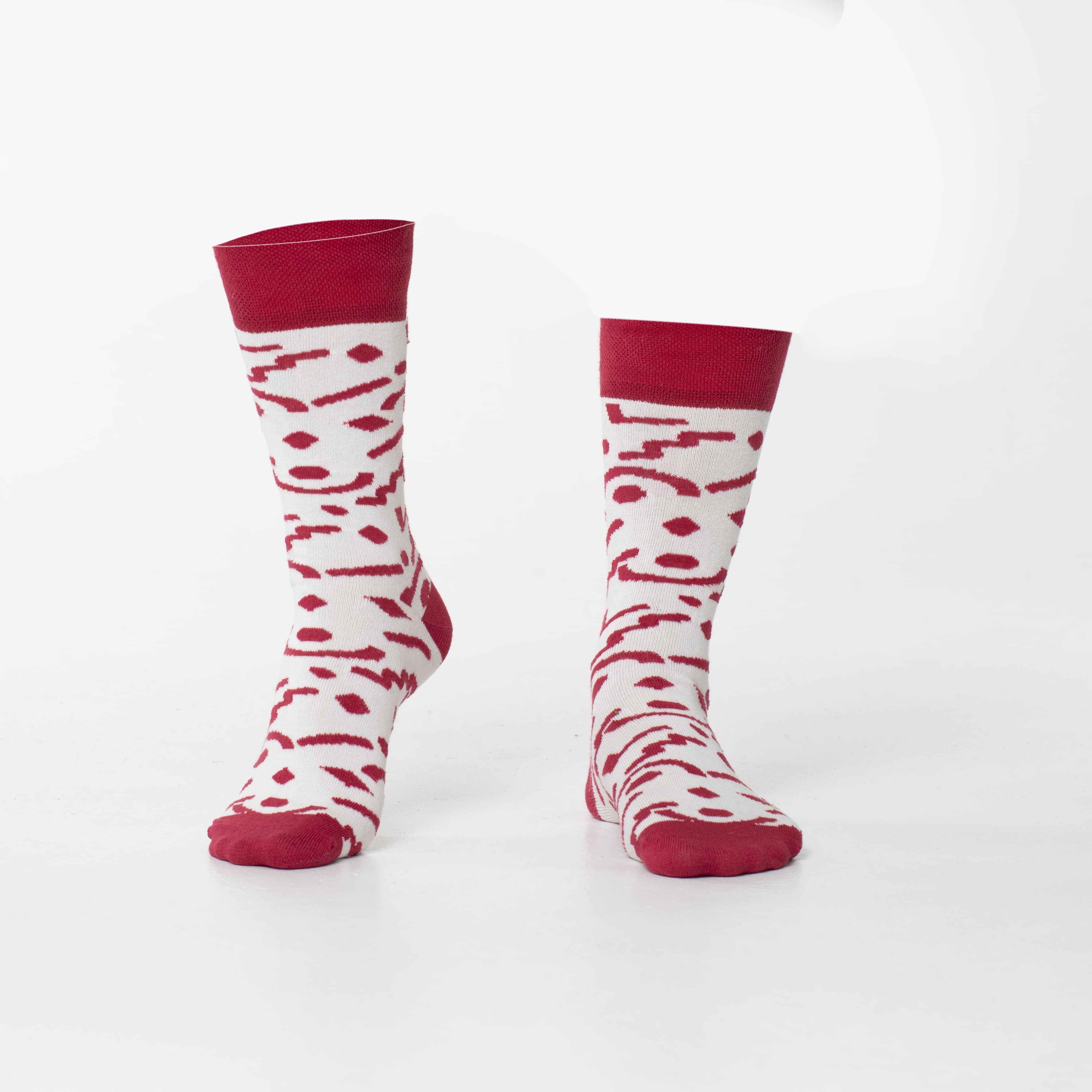 Levně Krémové pánské ponožky se vzorem