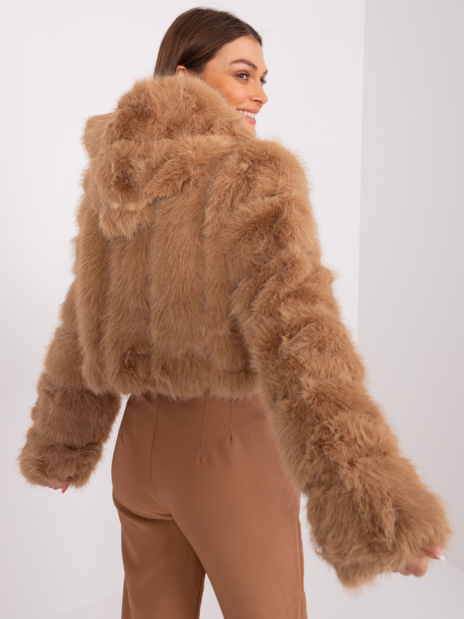 Wool Fashion Italia Camel přechodová bunda Velikost: S/M