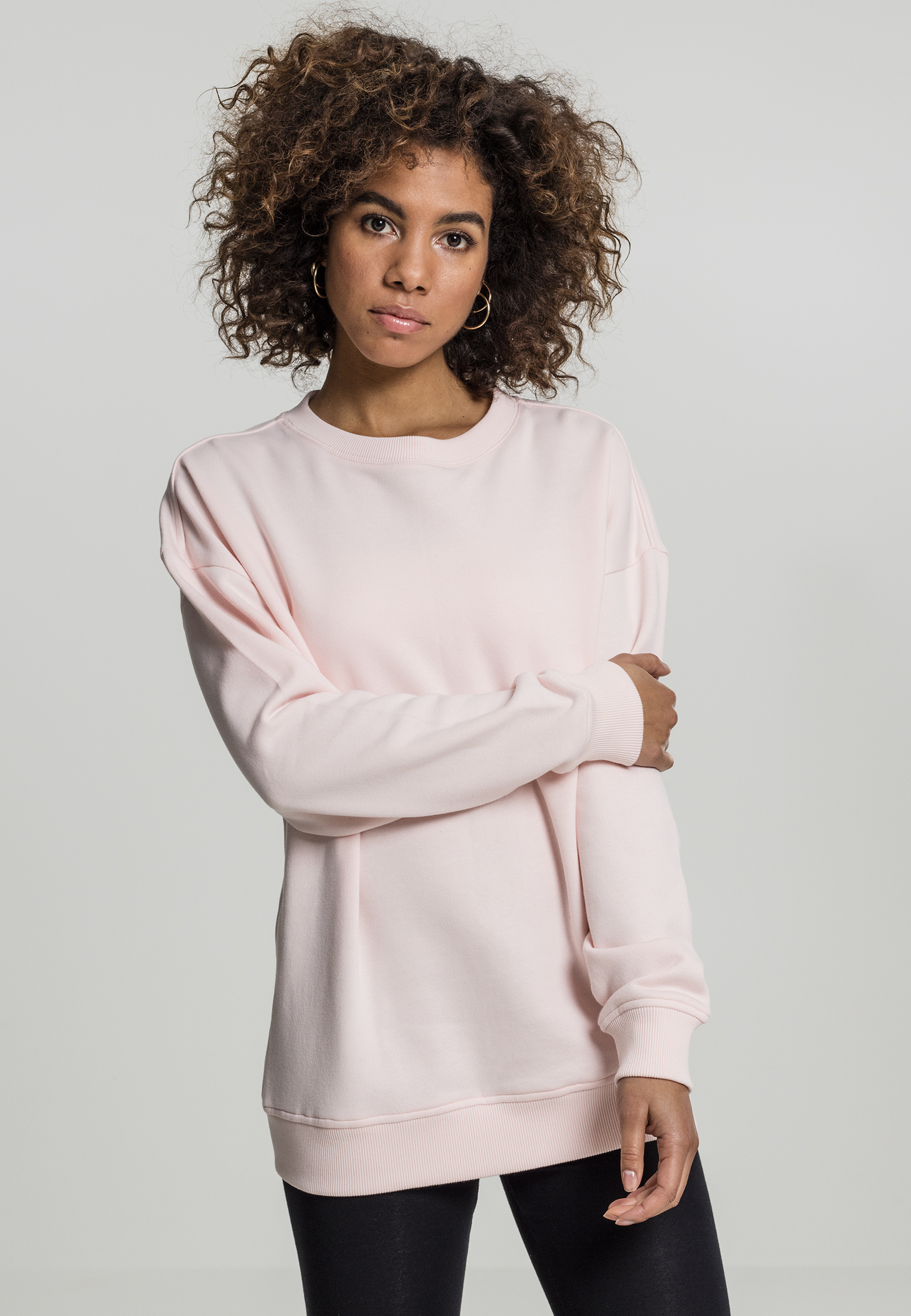 Ladies Oversize Crewneck Pink