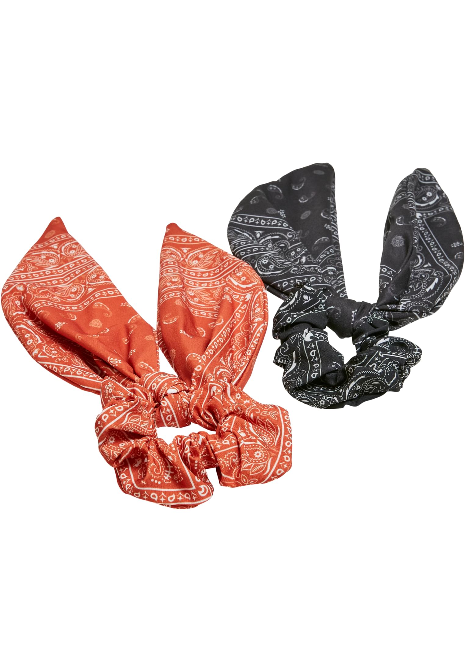 Scarf Scrunchies with Bow XXL 2 Pack Orange/Black