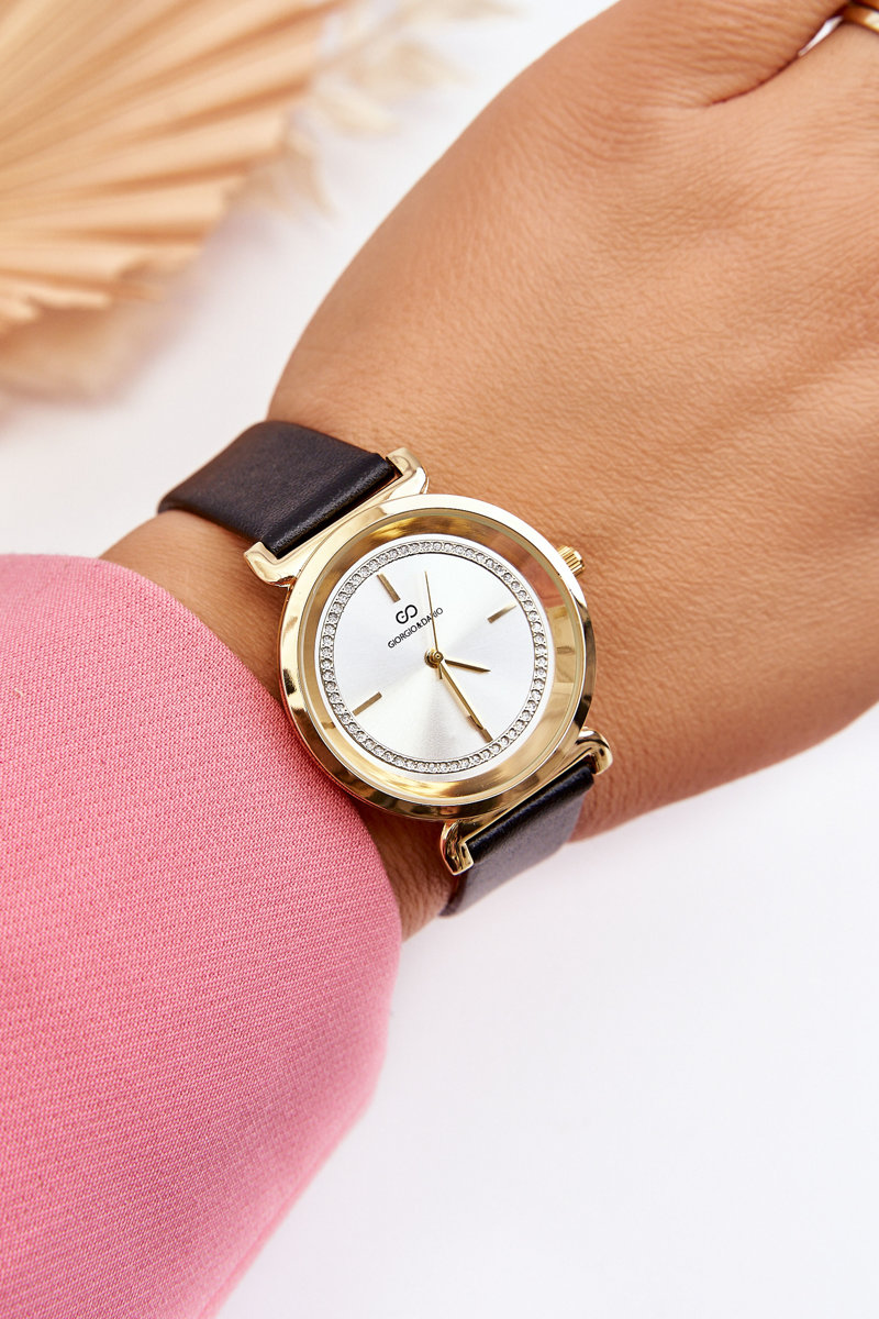 Levně Dámské kožené hodinky Giorgio&Dario Classic Černá