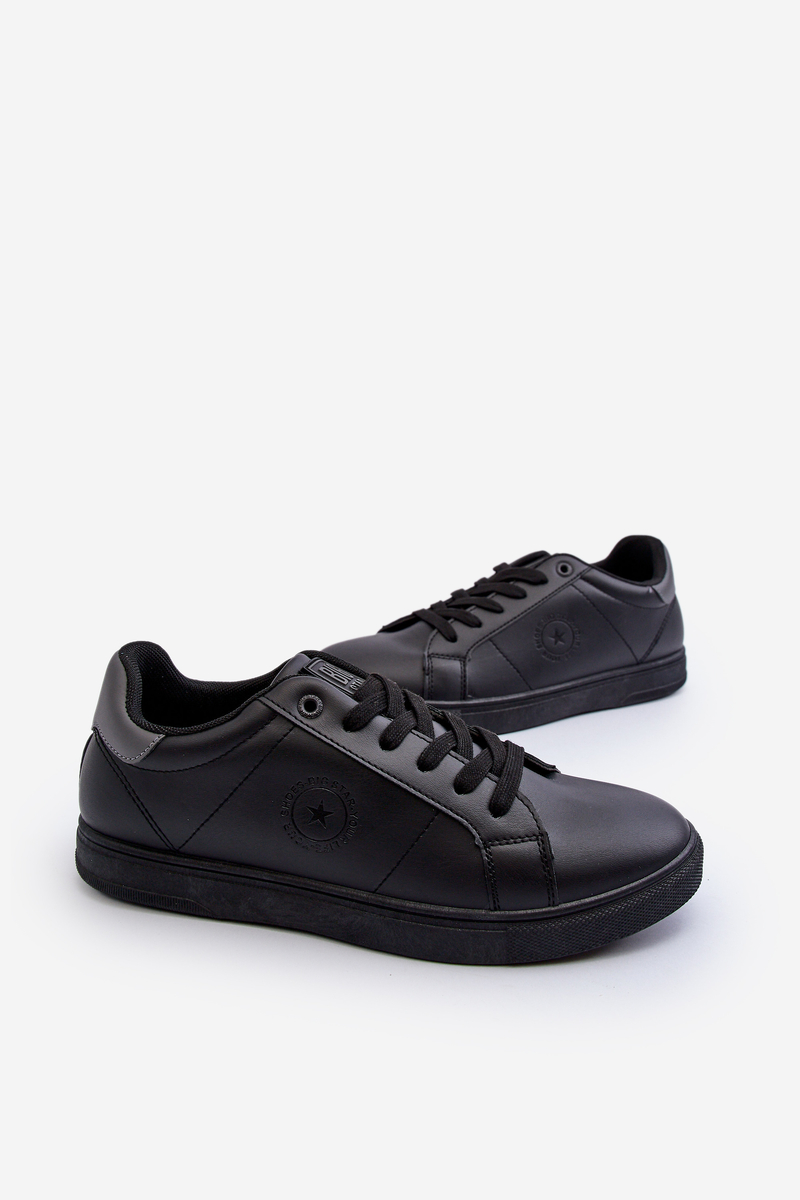 Men's Eco Leather Big Star Black Low-Top Sneakers