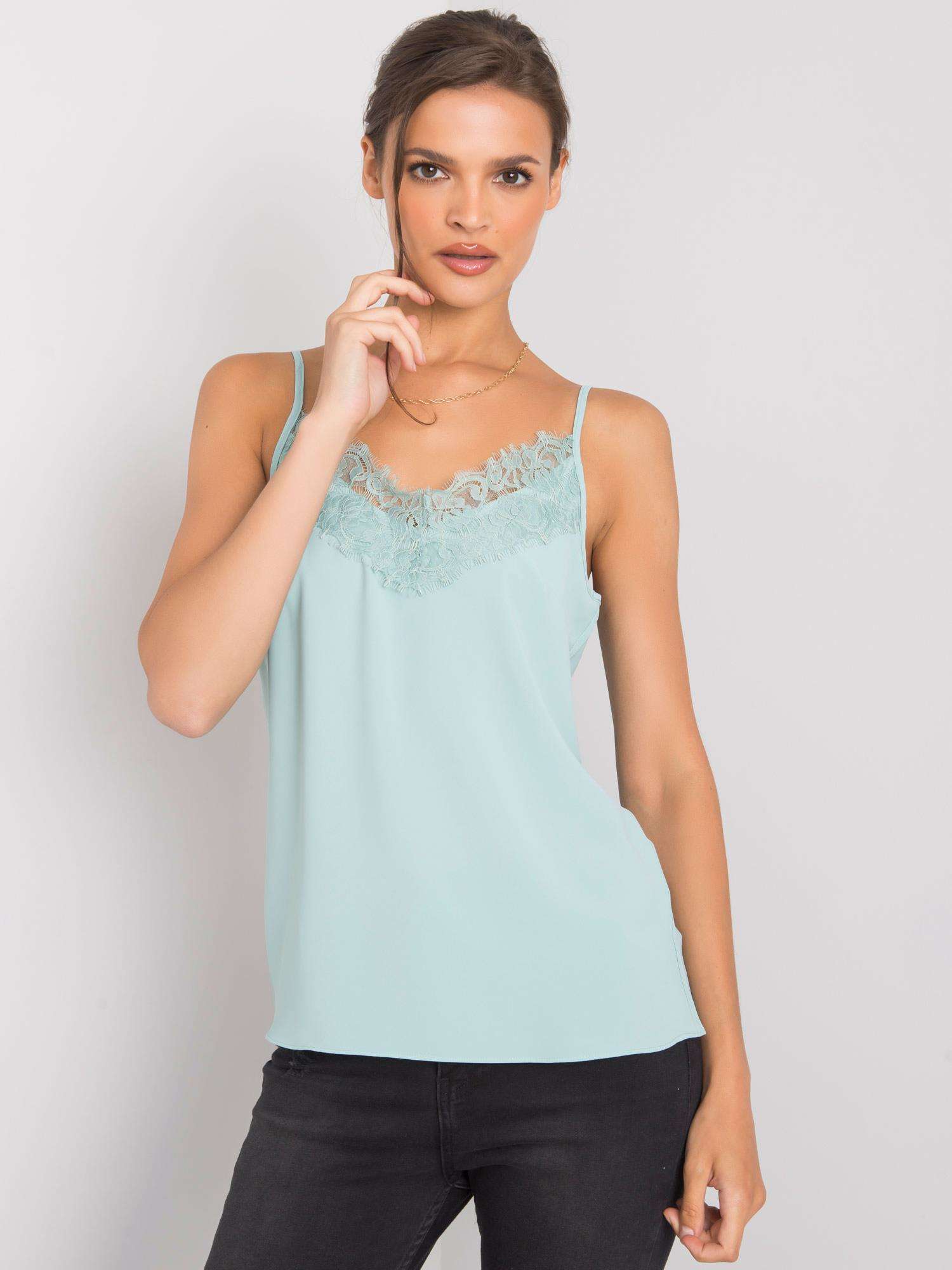 Women's Mint Top With Ribbons