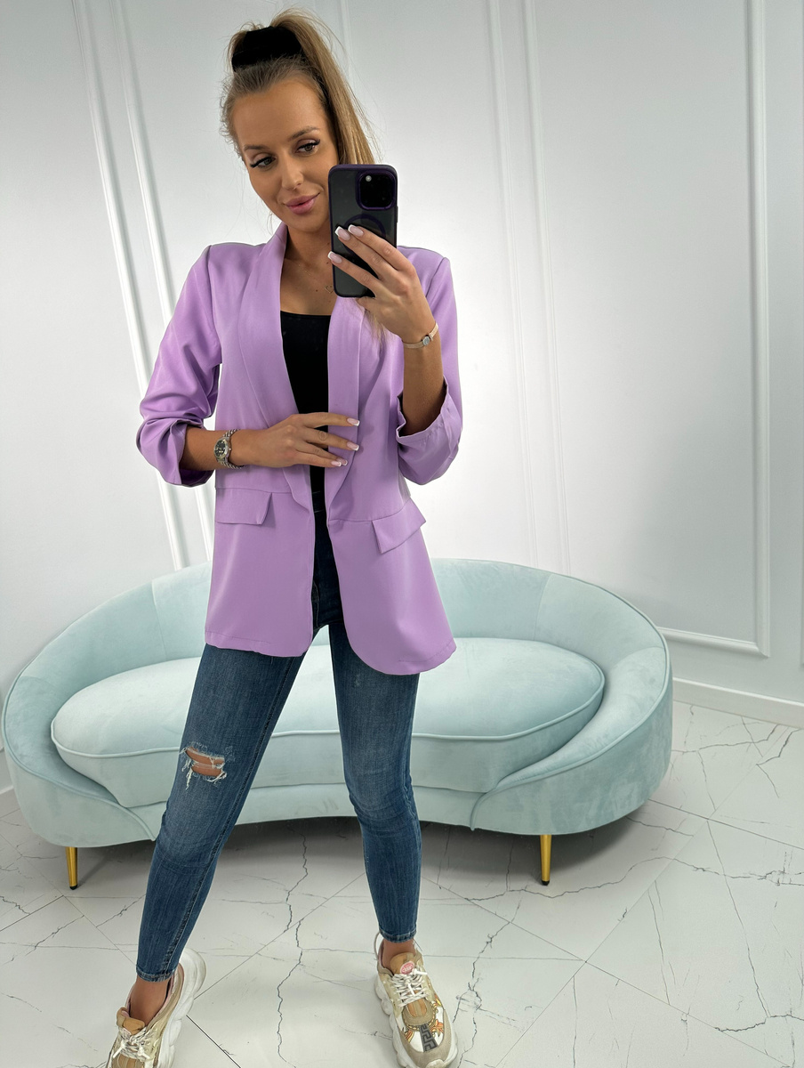 Jacket with flaps unlined purple