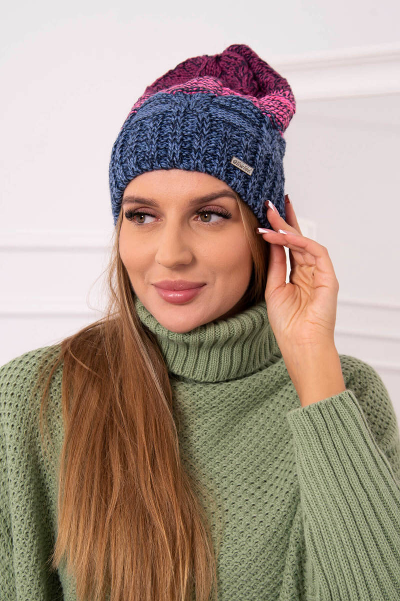 Dolores K303 Fleece Cap Jeans+Pink+Dark Purple