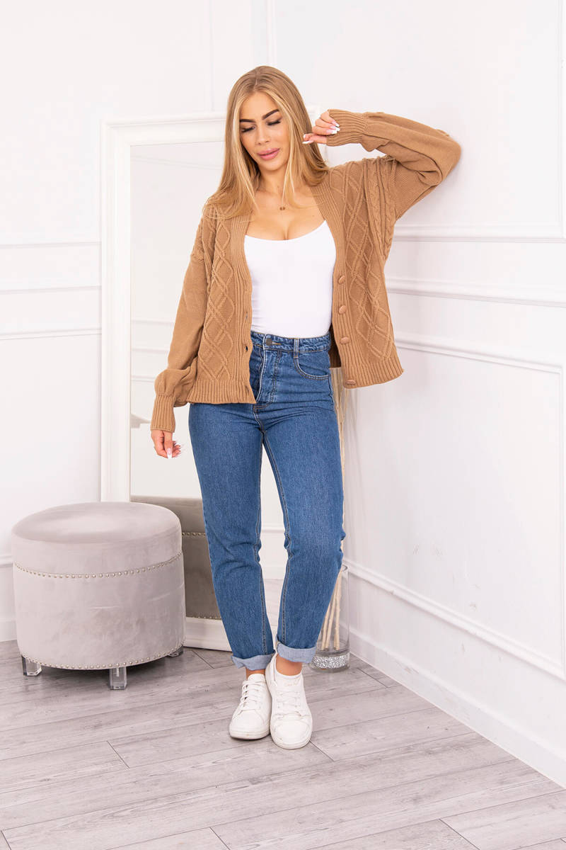 Sweater with a decorative camel weave