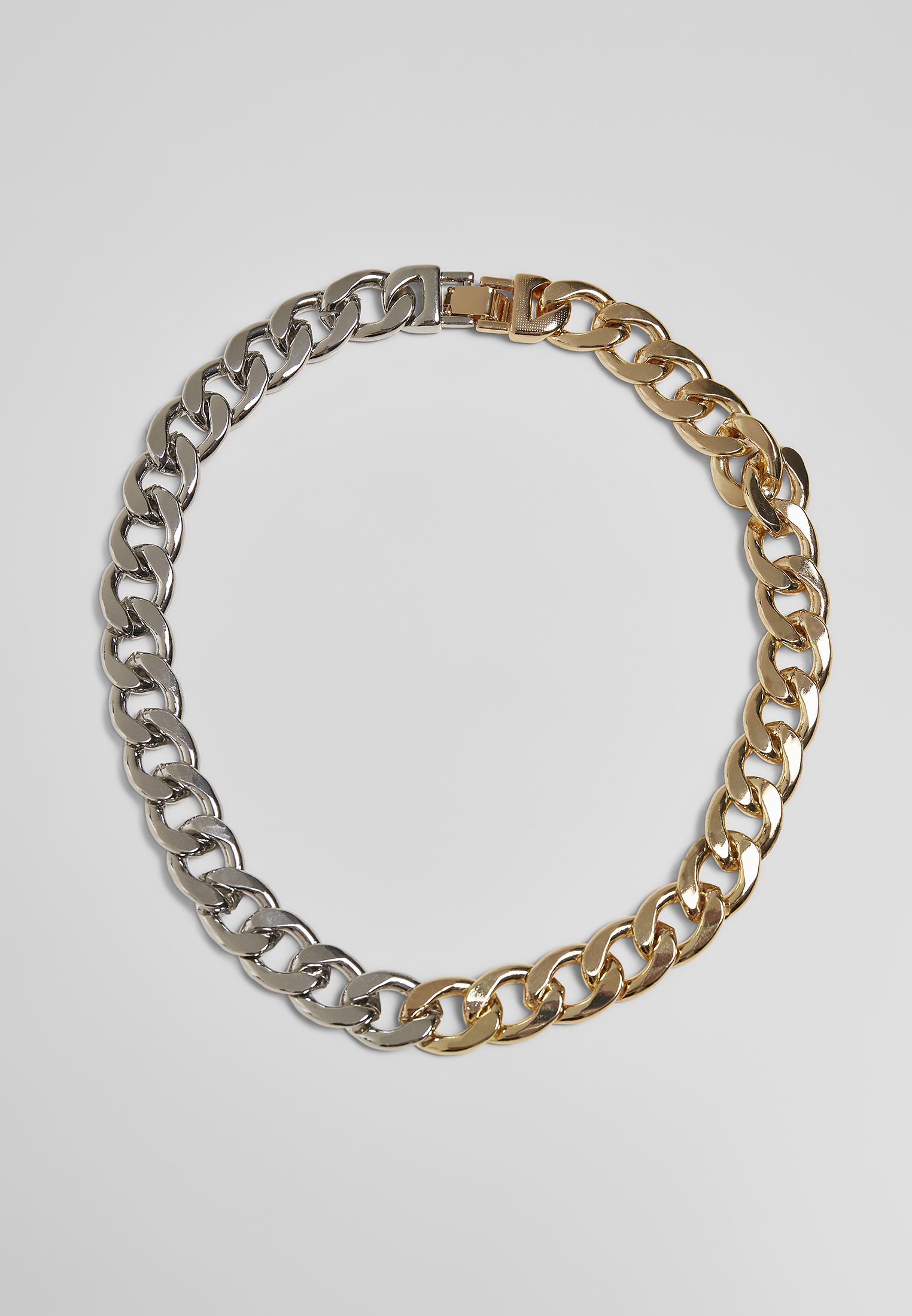 Levně Dvoubarevný náhrdelník - zlaté a stříbrné barvy