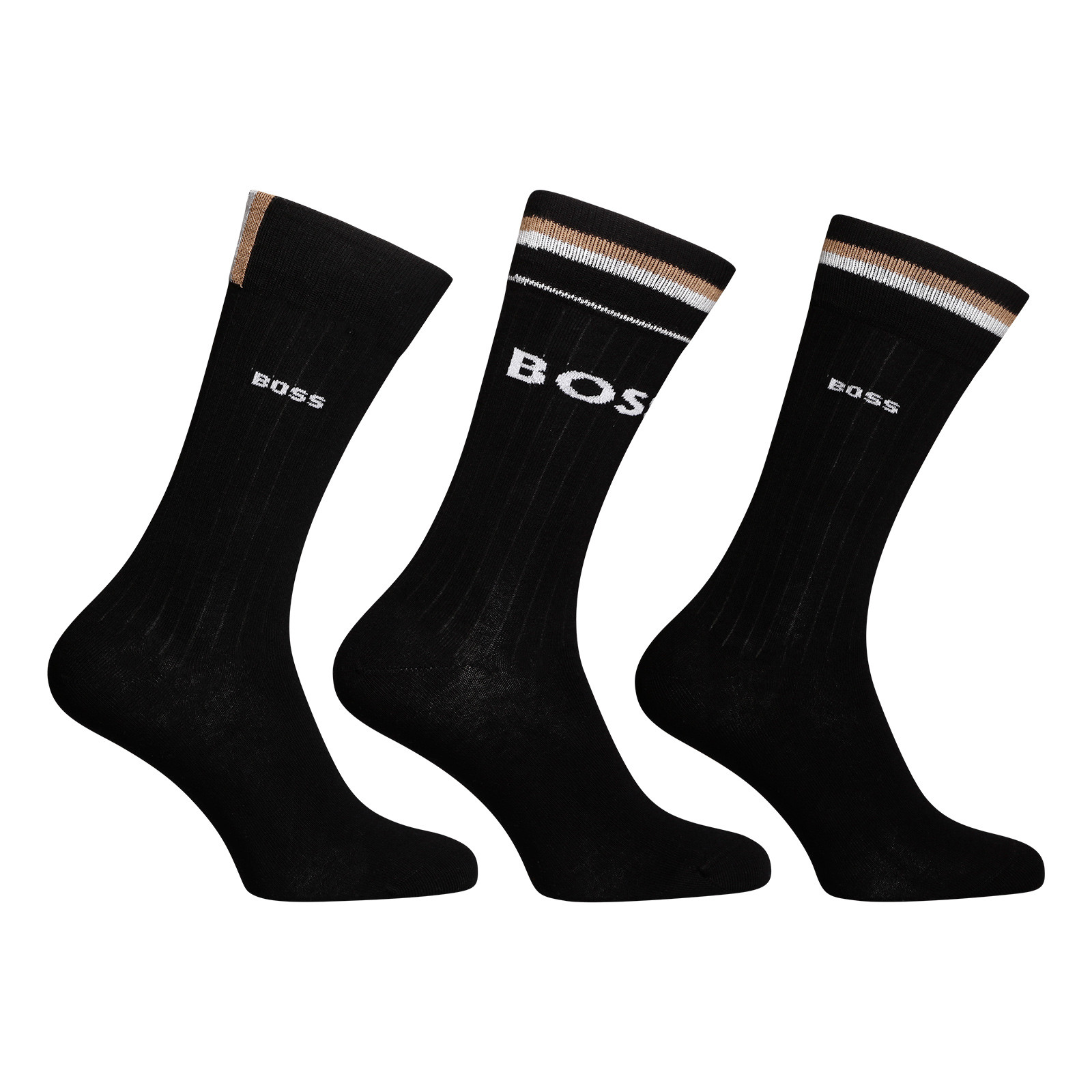 3PACK socks Hugo Boss high black