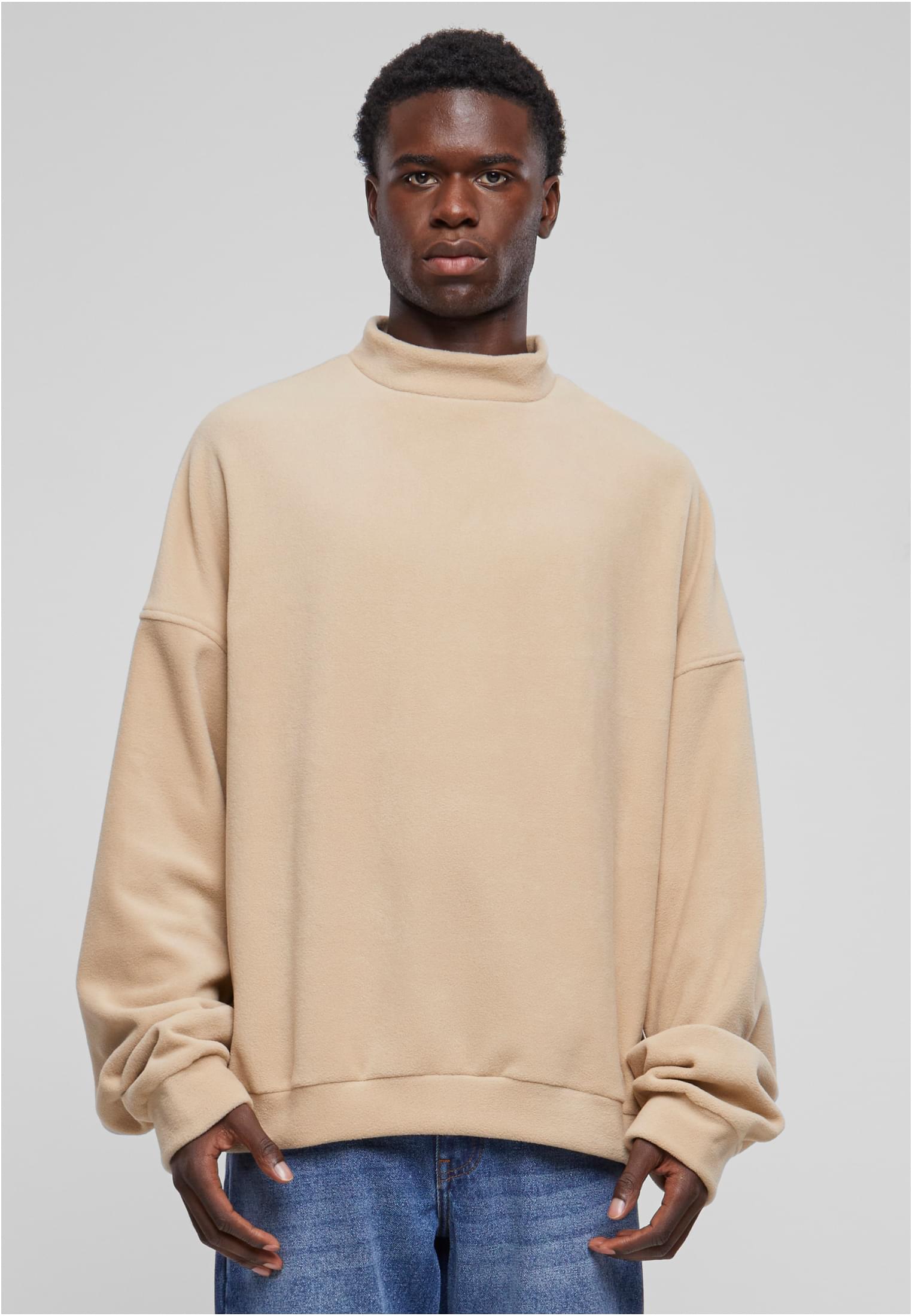 Mens oversized fleece sweatshirt Crew sand