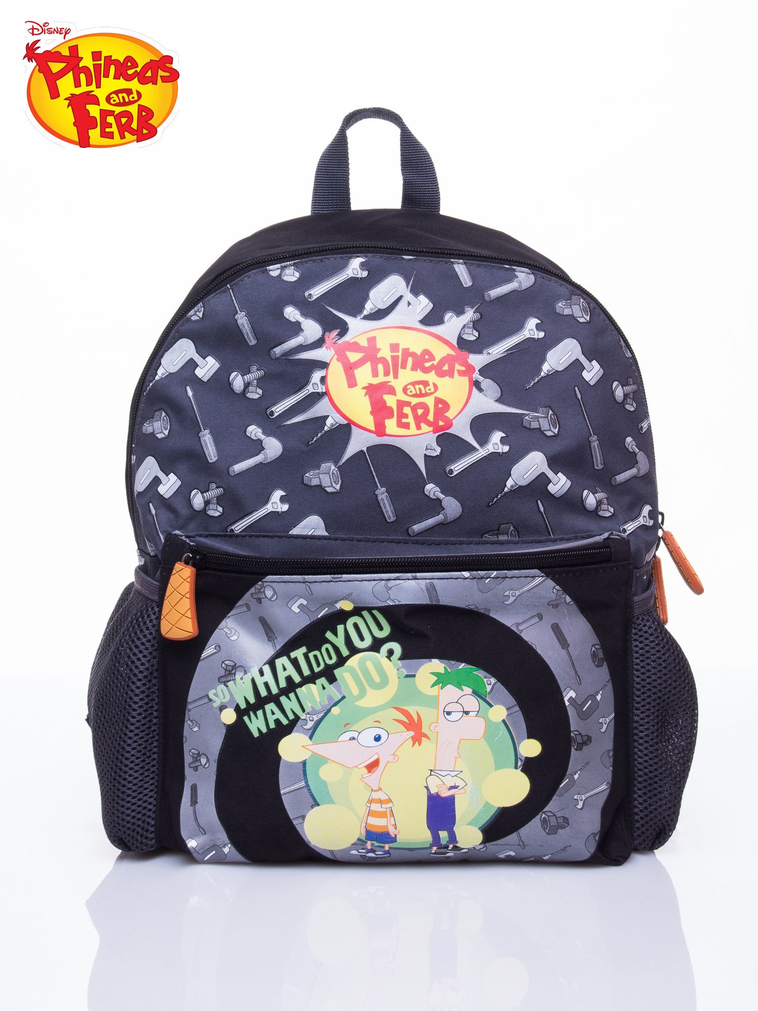 DISNEY Phineas and Ferb Gray School Backpack