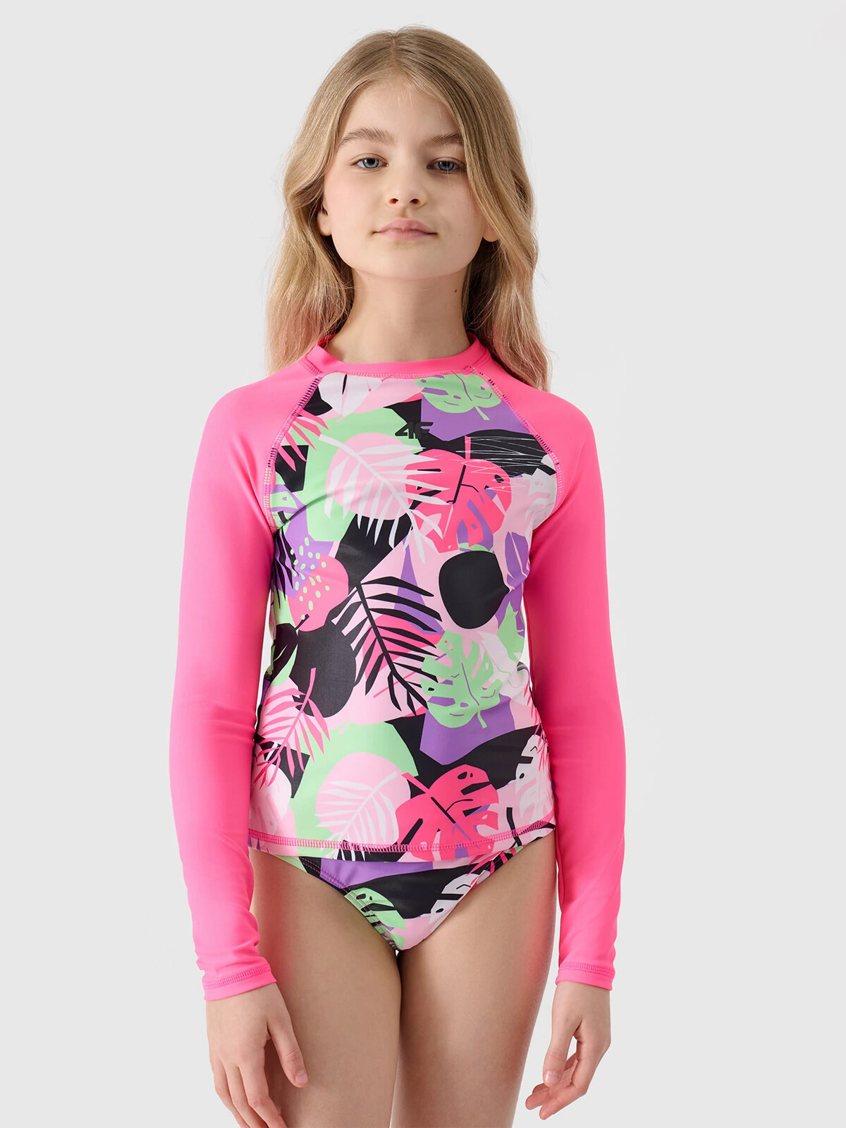 Girls' three-piece swimsuit 4F - multicolored