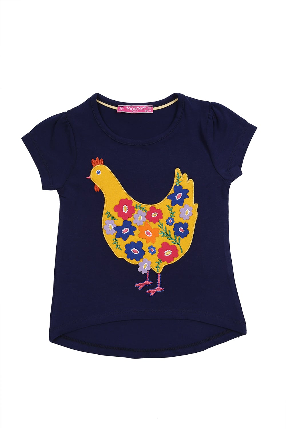 Dark blue blouse with hen