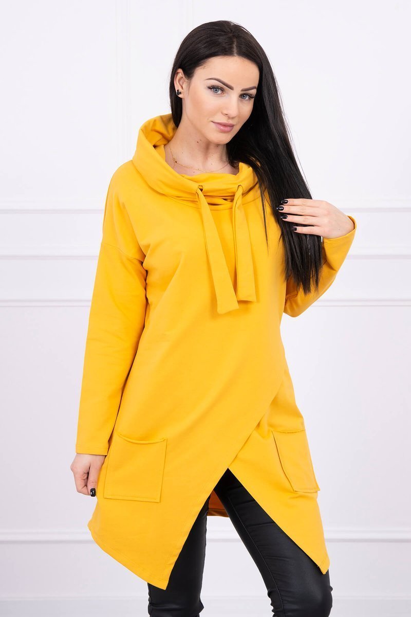 Tunic With Clutch At The Front Oversize Mustard