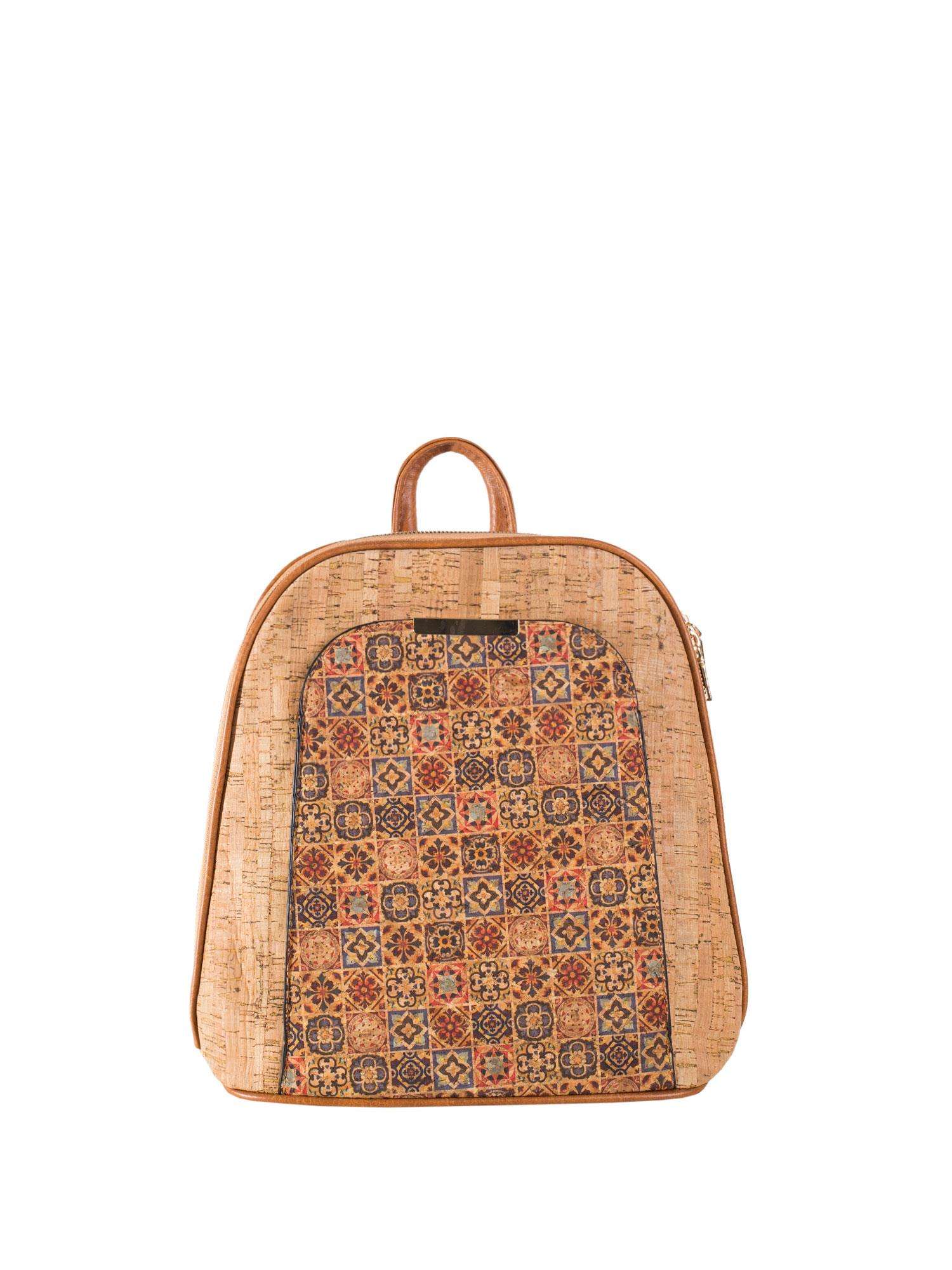 light-brown-ladies-backpack-with-a-front-pocket