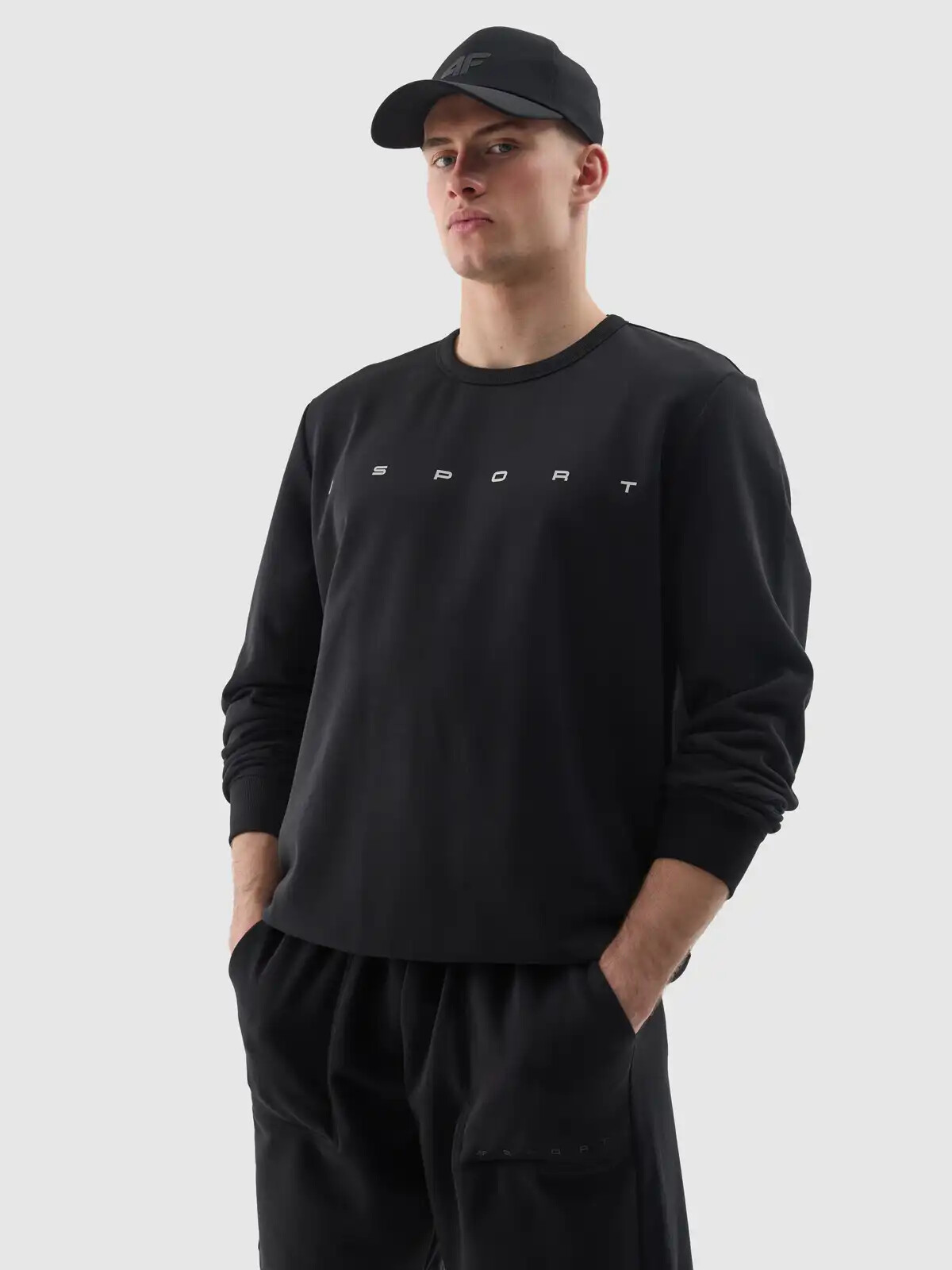 Men&#039;s 4F Cotton Sweatshirt - Black