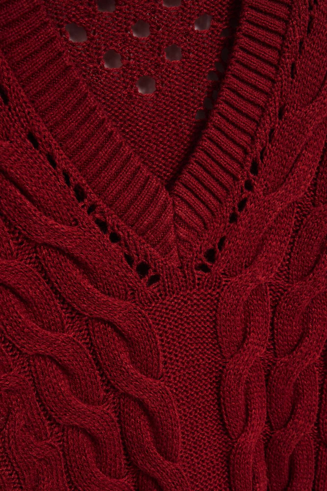 Openwork sleeve sweater