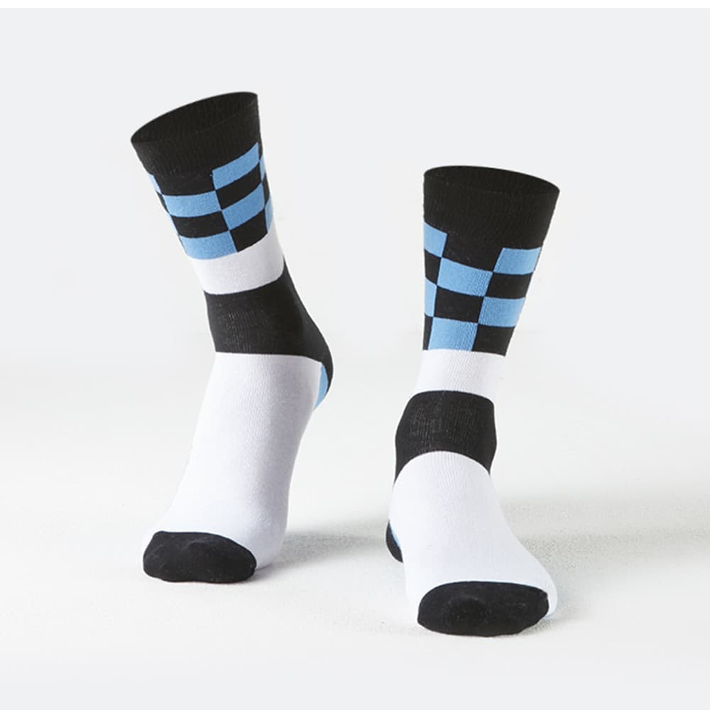 Men's blue checkerboard socks
