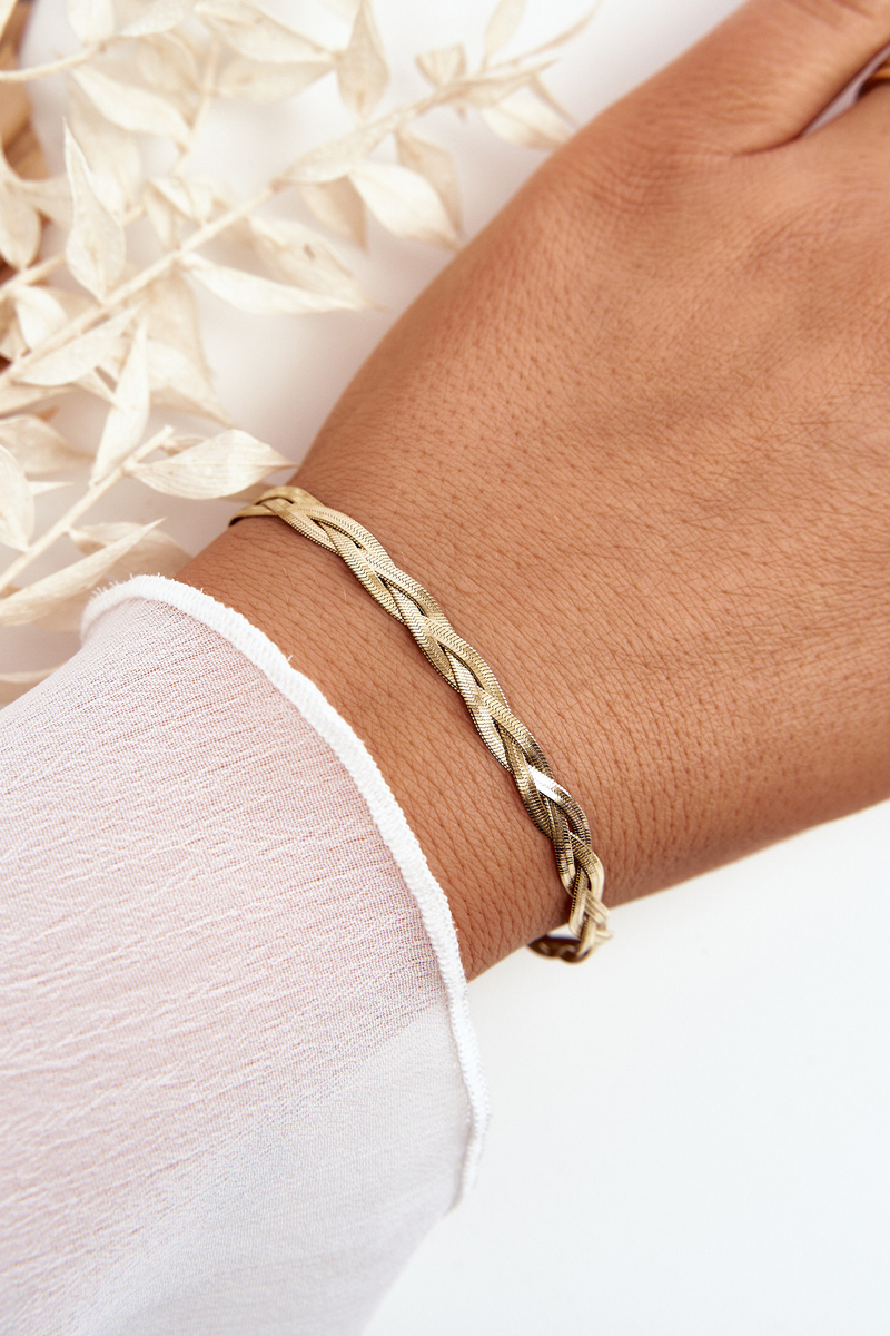 Elegant Braided Gold Snake Bracelet