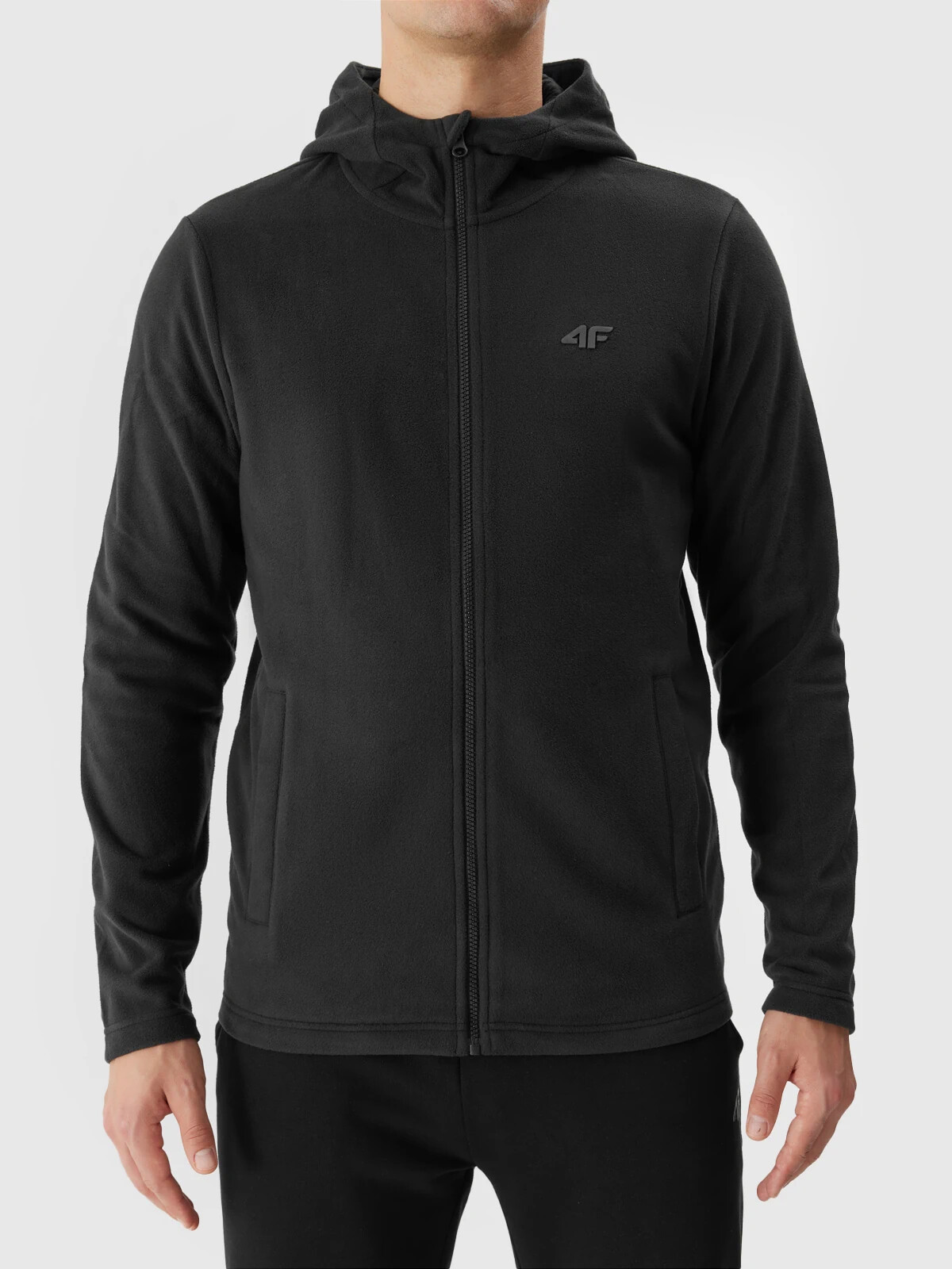 Men&#039;s Regular Hooded Fleece 4F - Black