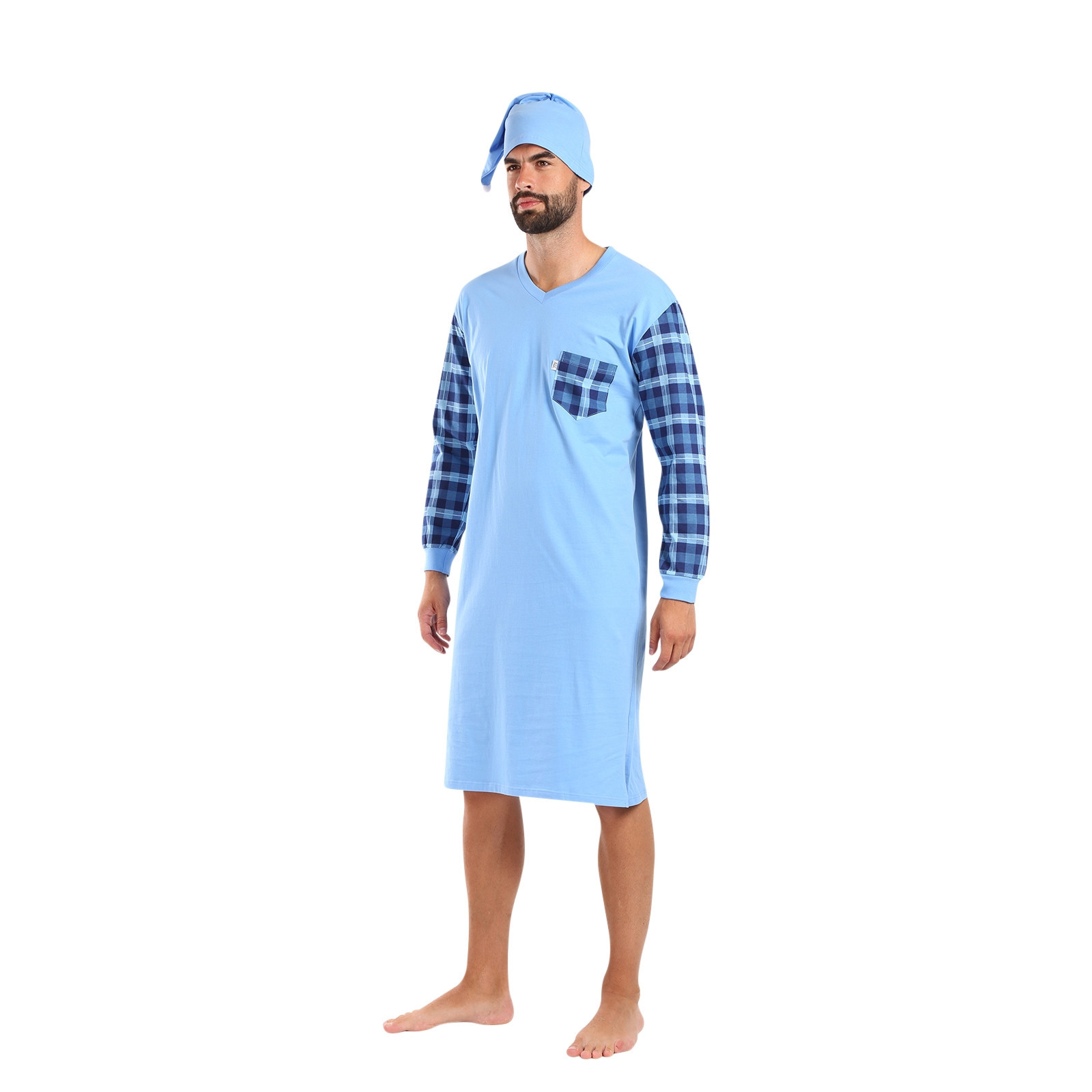 Men's nightshirt Foltýn blue oversized