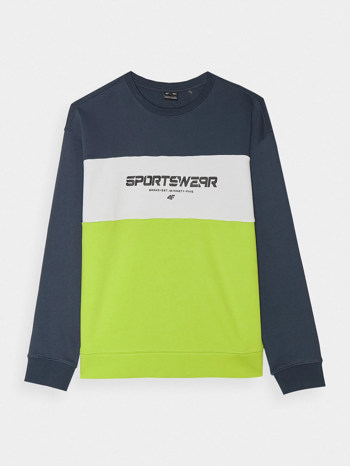 Boys&#039; sweatshirt without fastening and without hood 4F - yellow