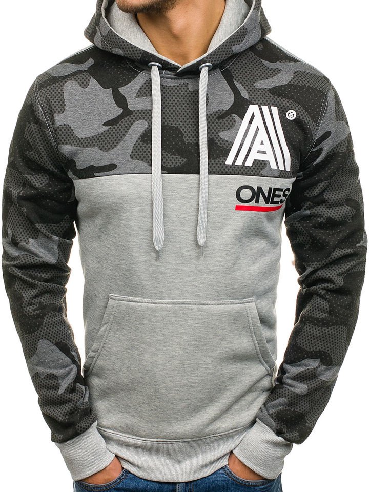 Men's Hooded Sweatshirt DD53 - Grey,