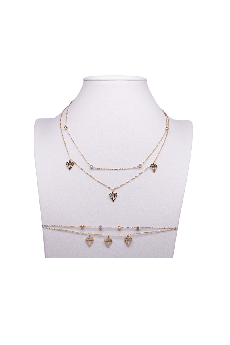 Stainless Steel Necklace G2212-1-30 Gold