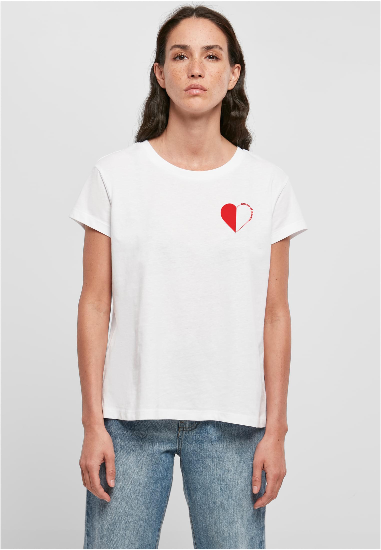 Levně Bílé tričko Queen of Hearts