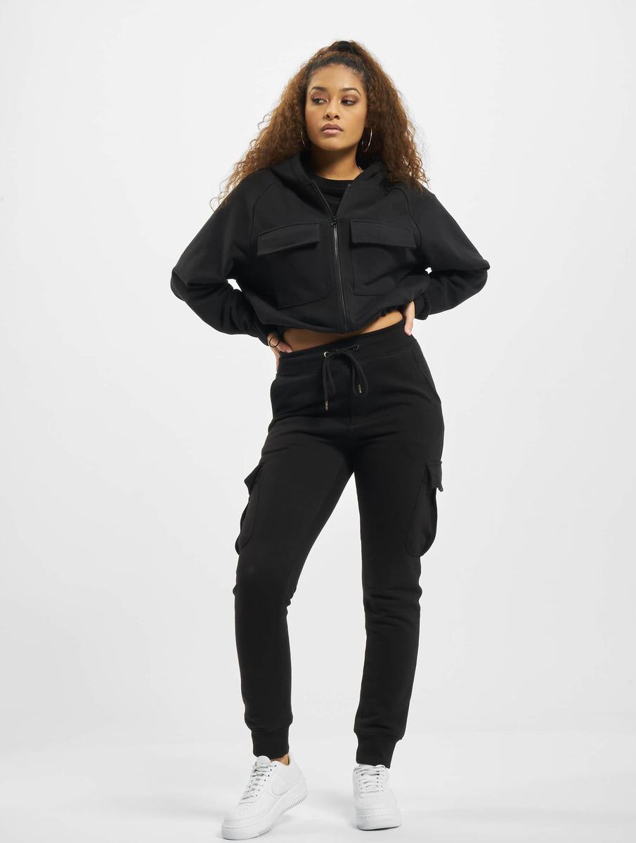 Zip Hoodie Jean în negru