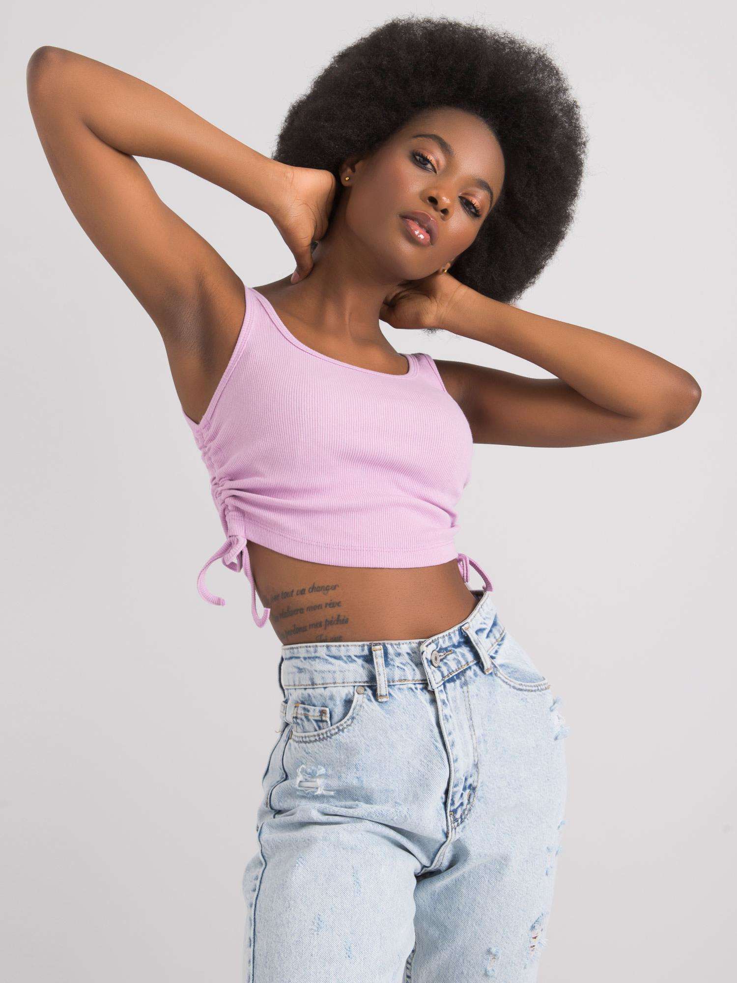 RUE PARIS Light Purple Crop Top