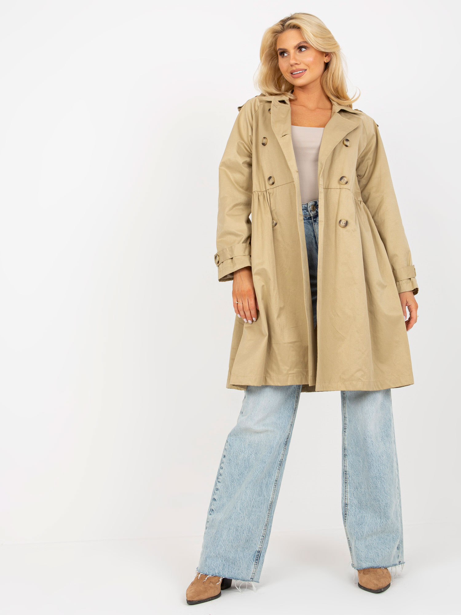 ladies-beige-double-breasted-trench-coat