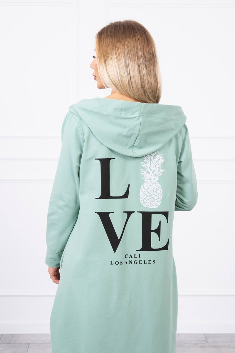 Printed cardigan dark mint