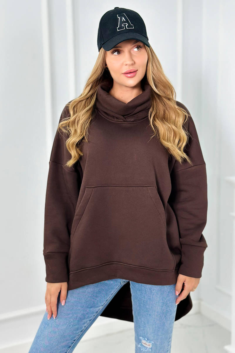 Oversize Insulated Sweatshirt Brown Color