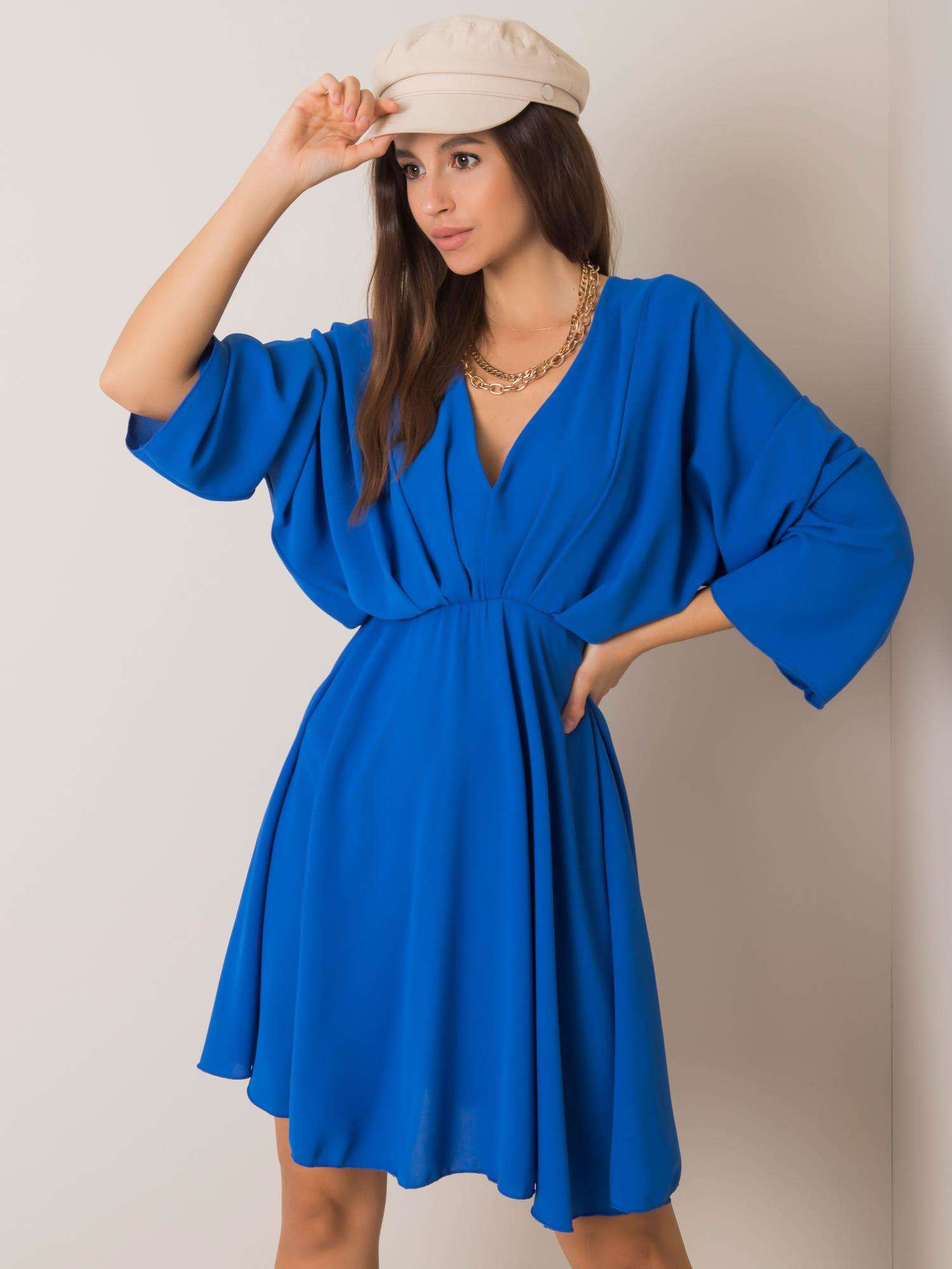 Blue Dress With Triangle Neckline