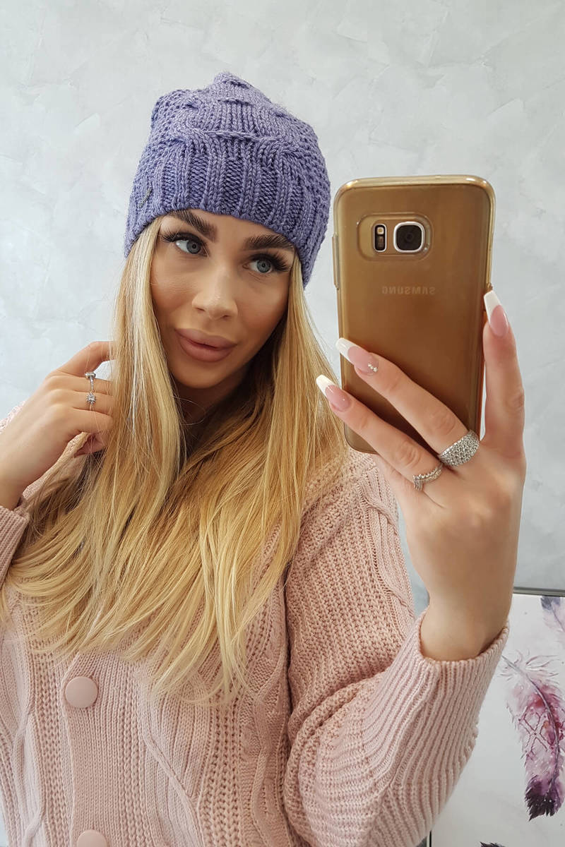 Beanie with fleece Karolina K243 purple