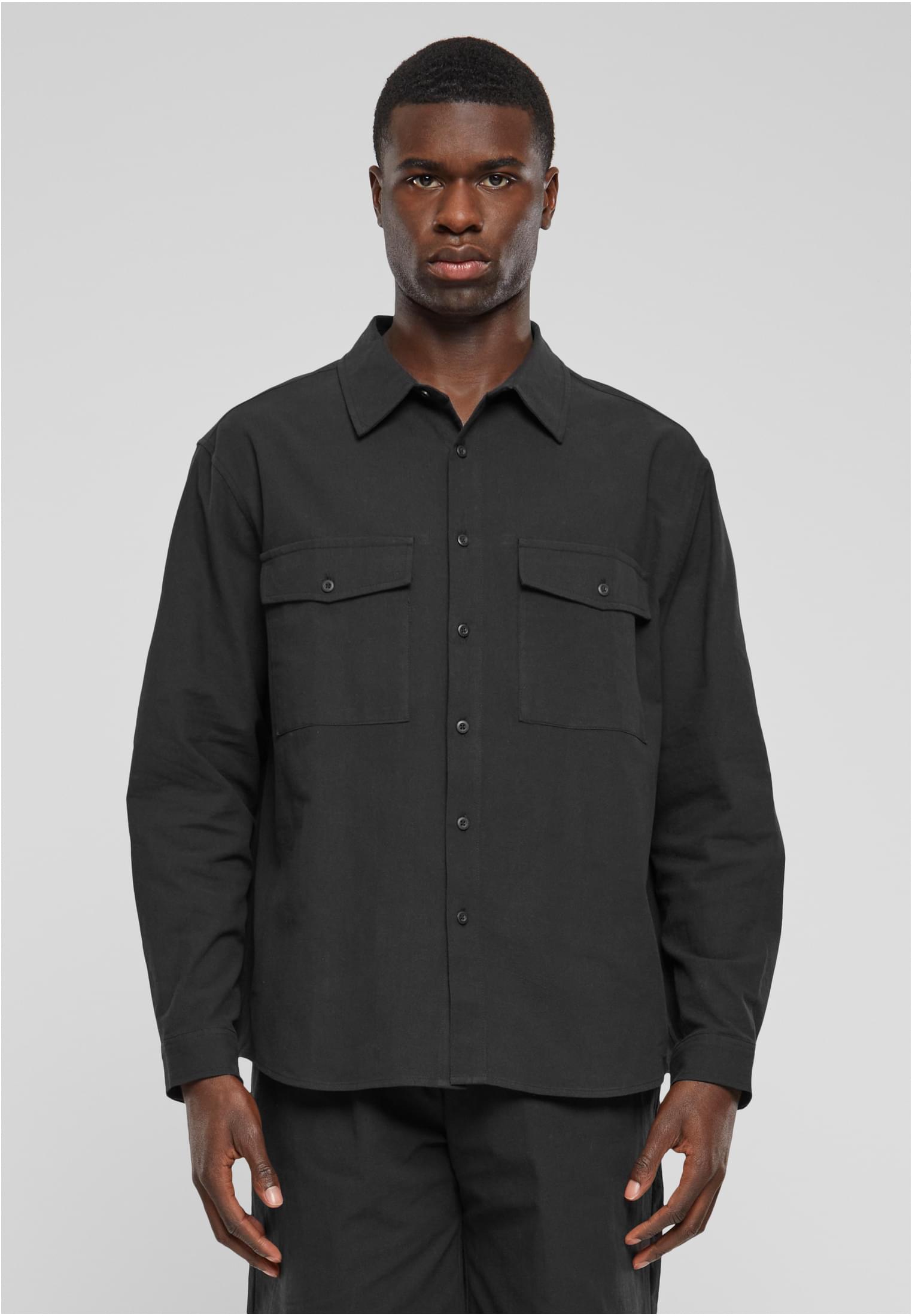 Men's Basic Crepe Shirt - Black