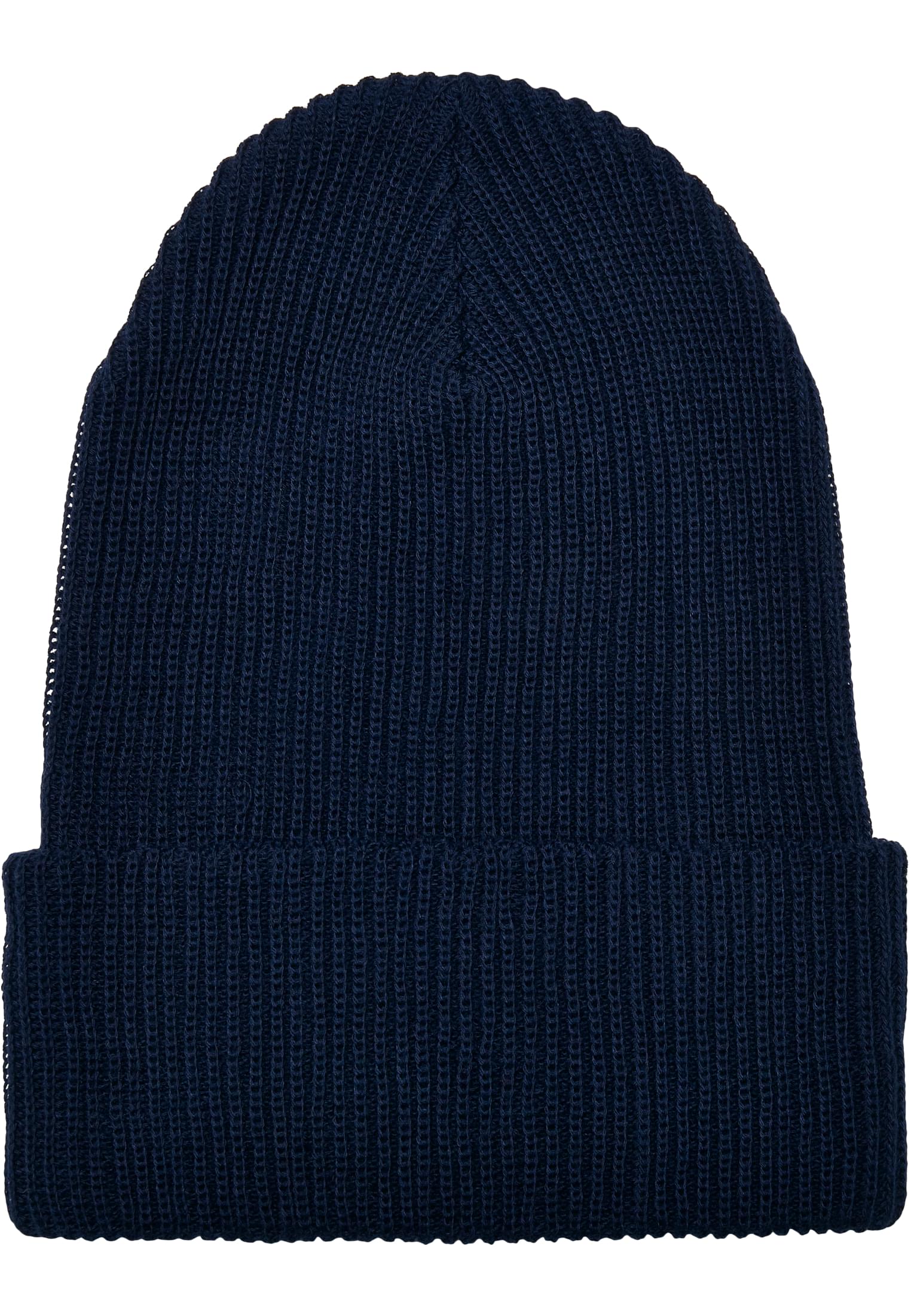 Recycled yarn beanie with ribbed knit in a nautical style