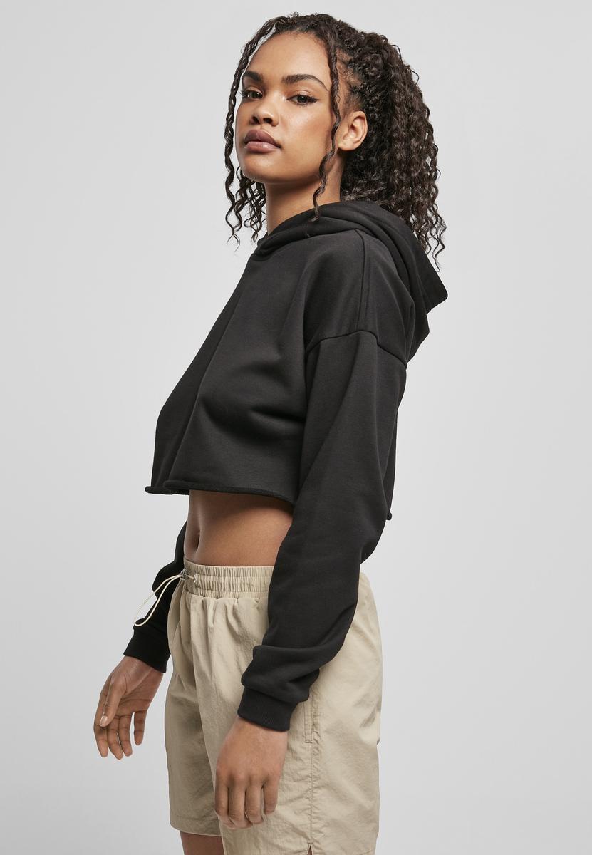 Women's Oversized Cropped Hoody Black