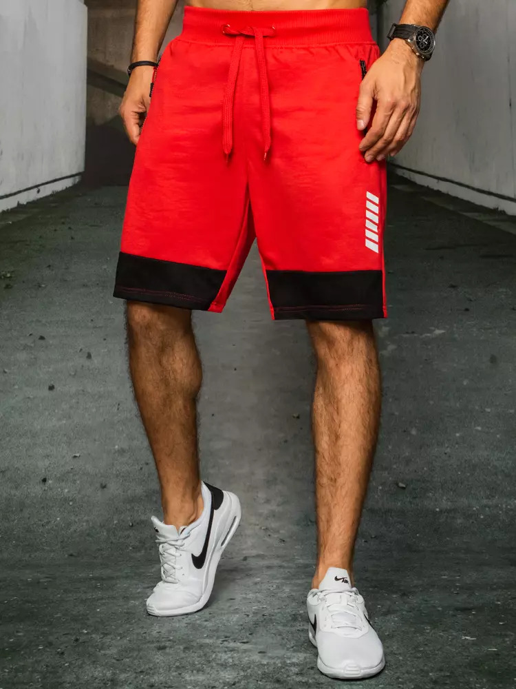 Men's red sweat shorts Dstreet SX1382