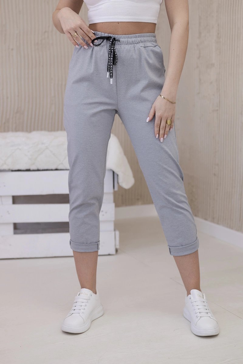 New Punto Trousers with Tie at the Waist - Grey