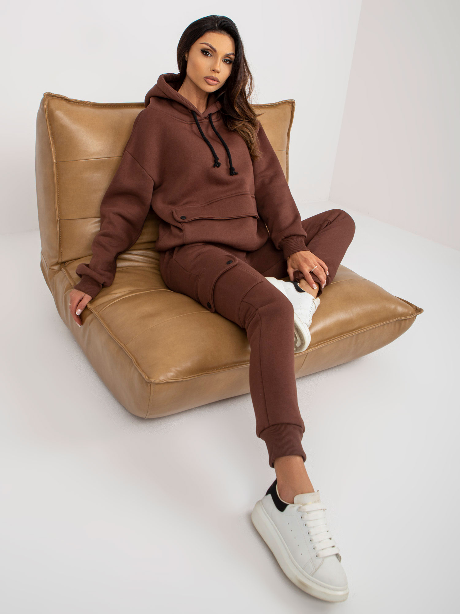 Dark Brown Tracksuit With Cargo Trousers