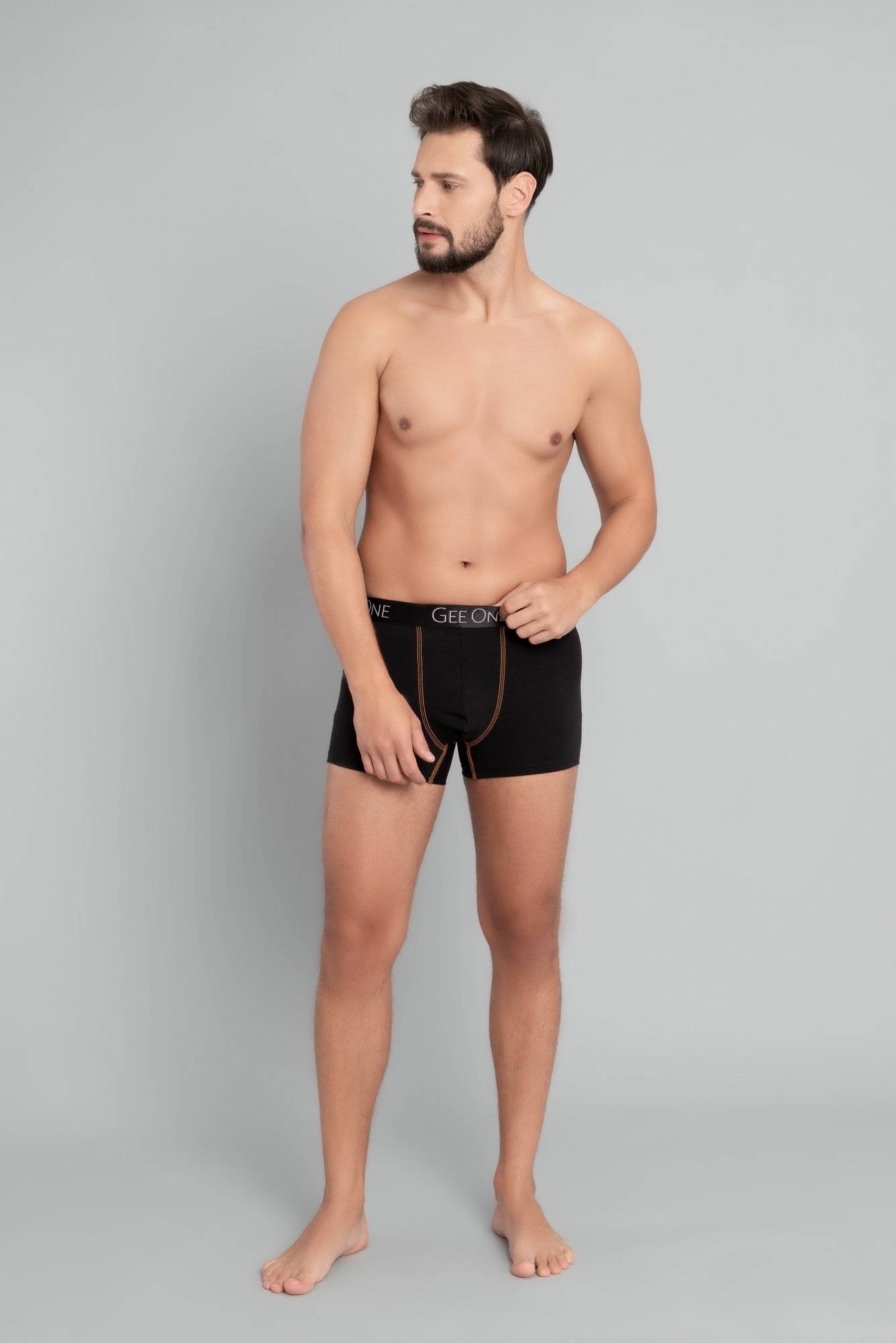 Men's Fluo Boxer Shorts - Black/Fluo Orange