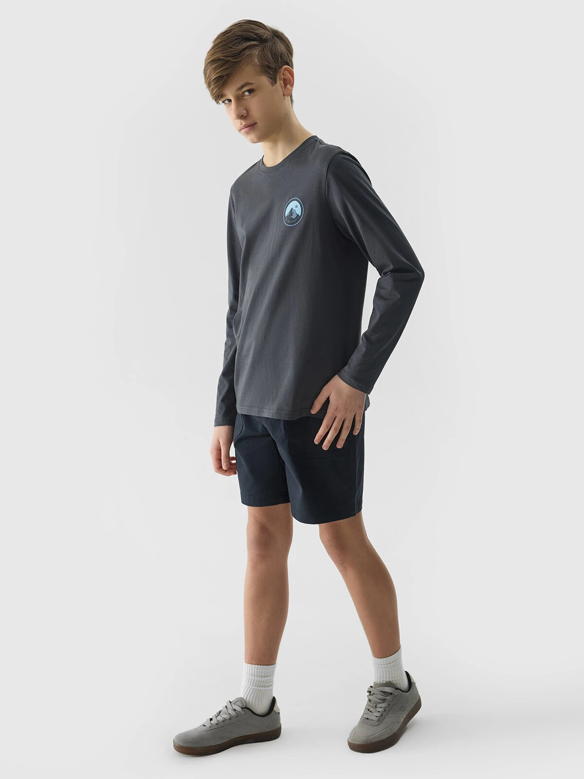 Boys' Long Sleeve T-Shirt 4F - Graphite