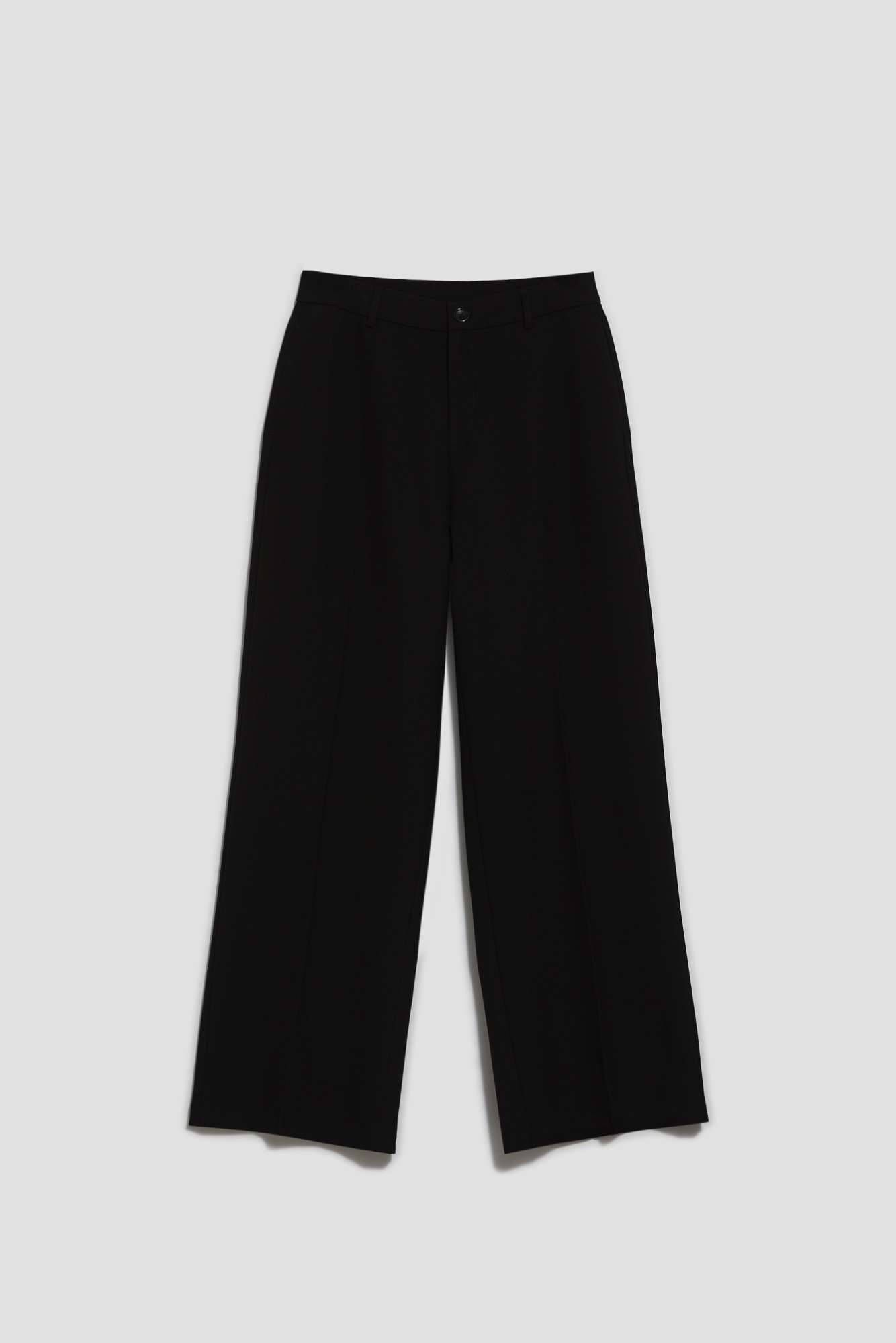 Marisse Black Wide-Leg Trousers With Pockets And Creases