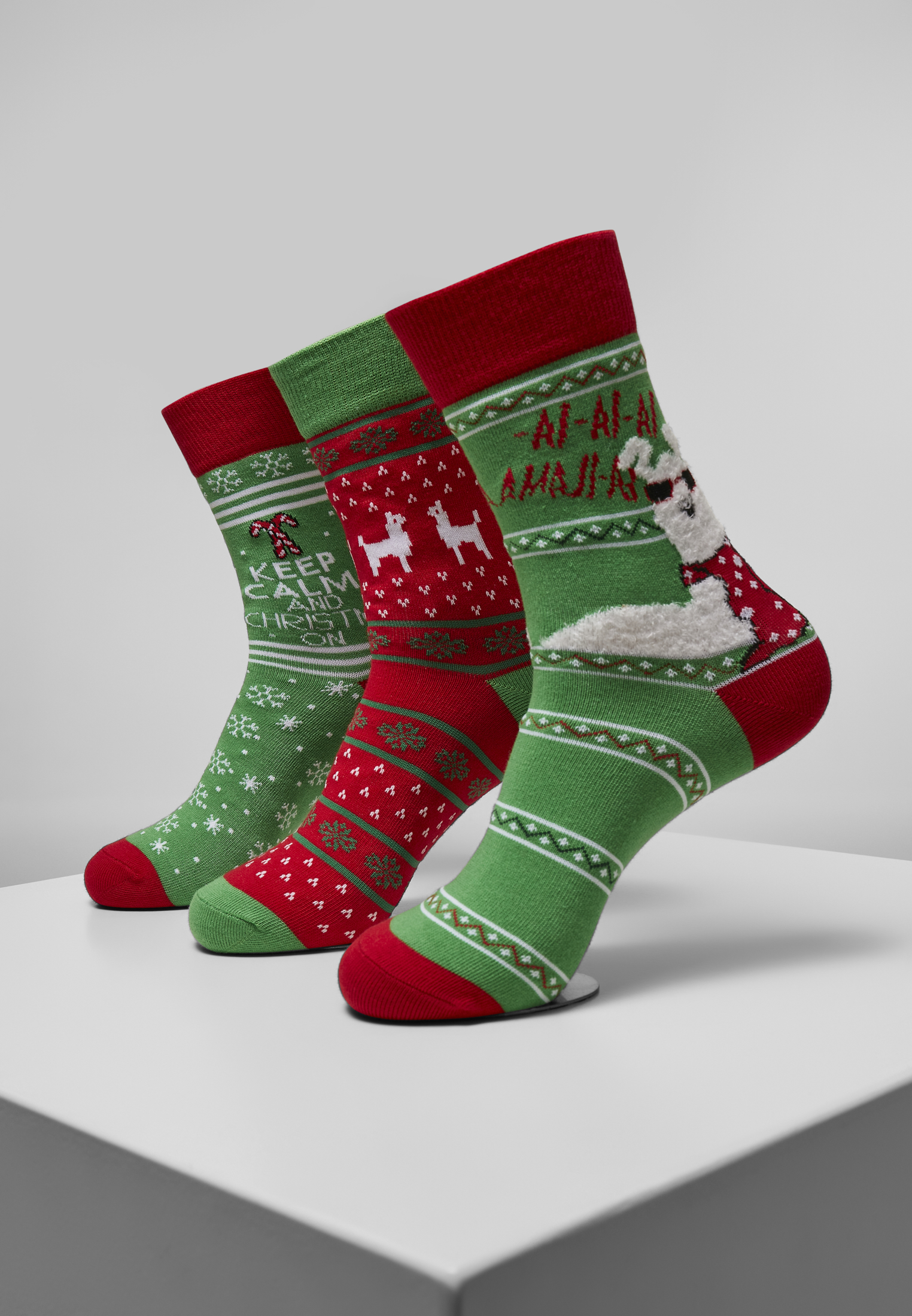 Christmas Socks Llama - Pack of 3 - Multicolored