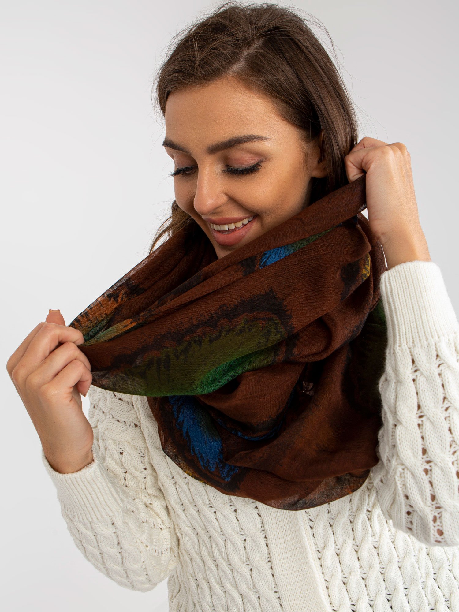 Brown viscose scarf